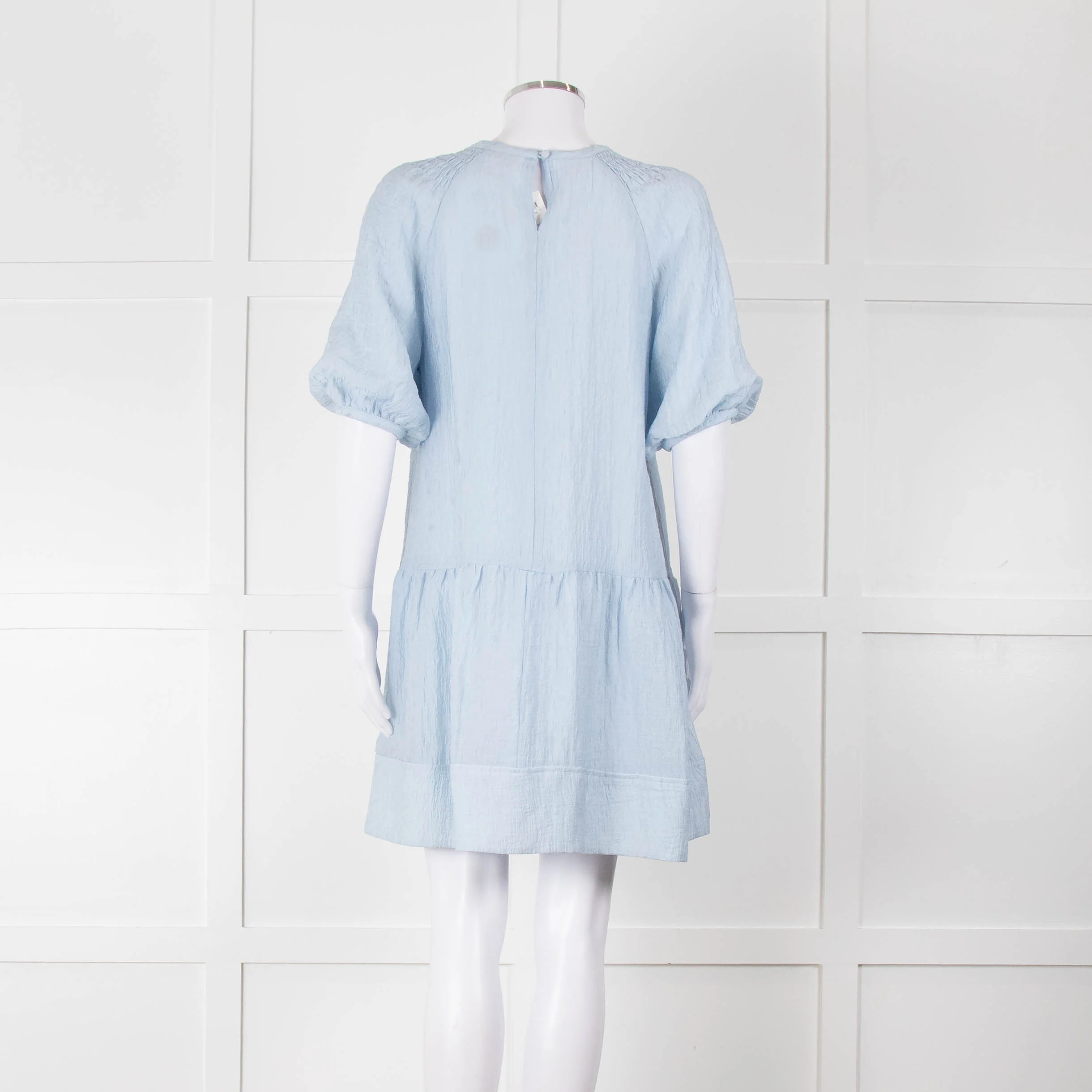 Club Monaco Blue Cloud Tiered Dress - Image 5