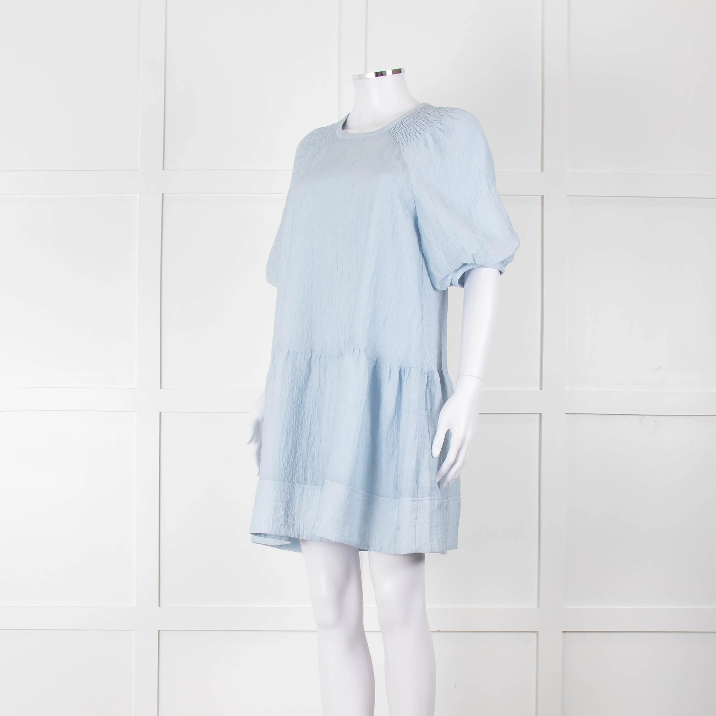 Club Monaco Blue Cloud Tiered Dress - Image 8