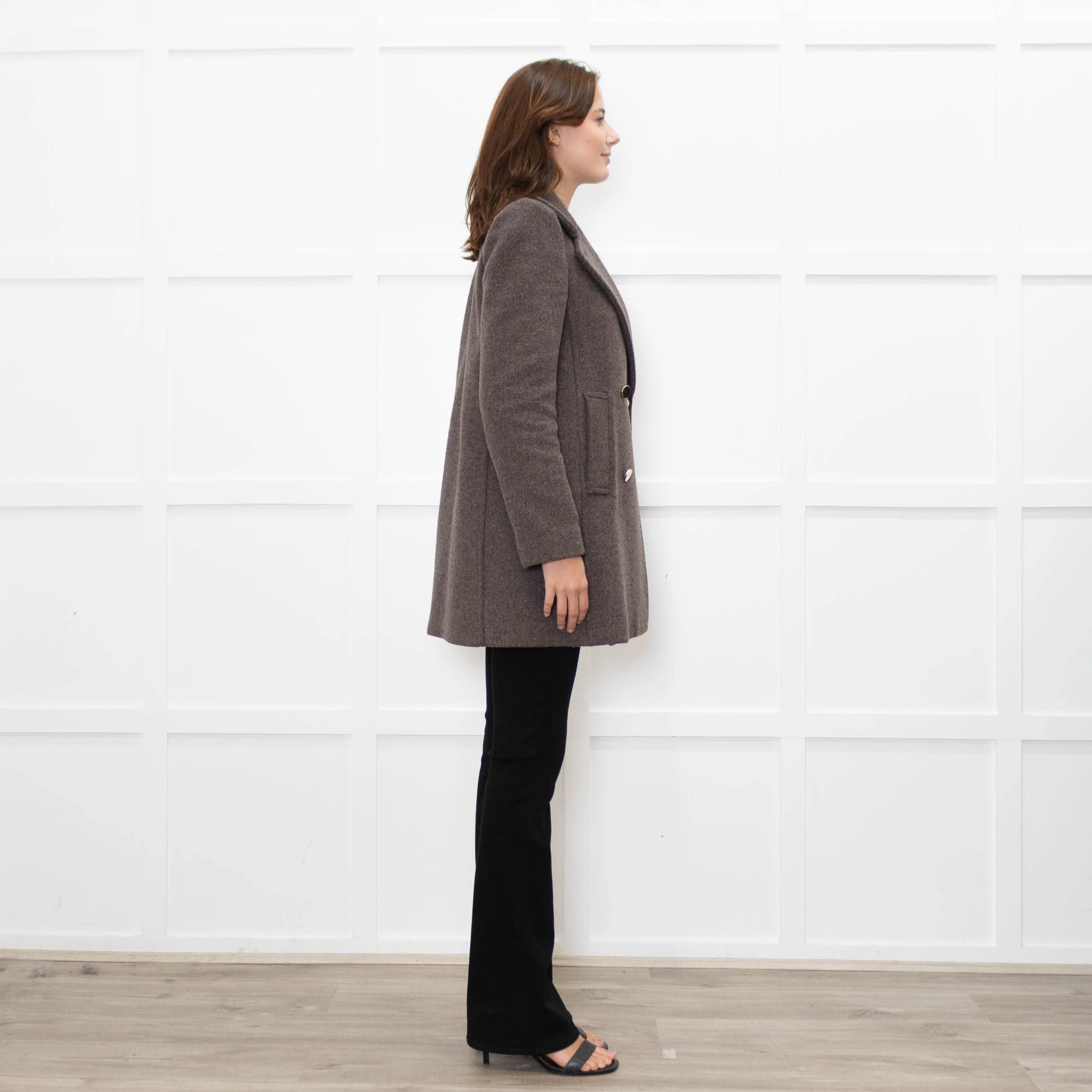 Club Monaco Brown Double Breasted Pea Coat - Image 6