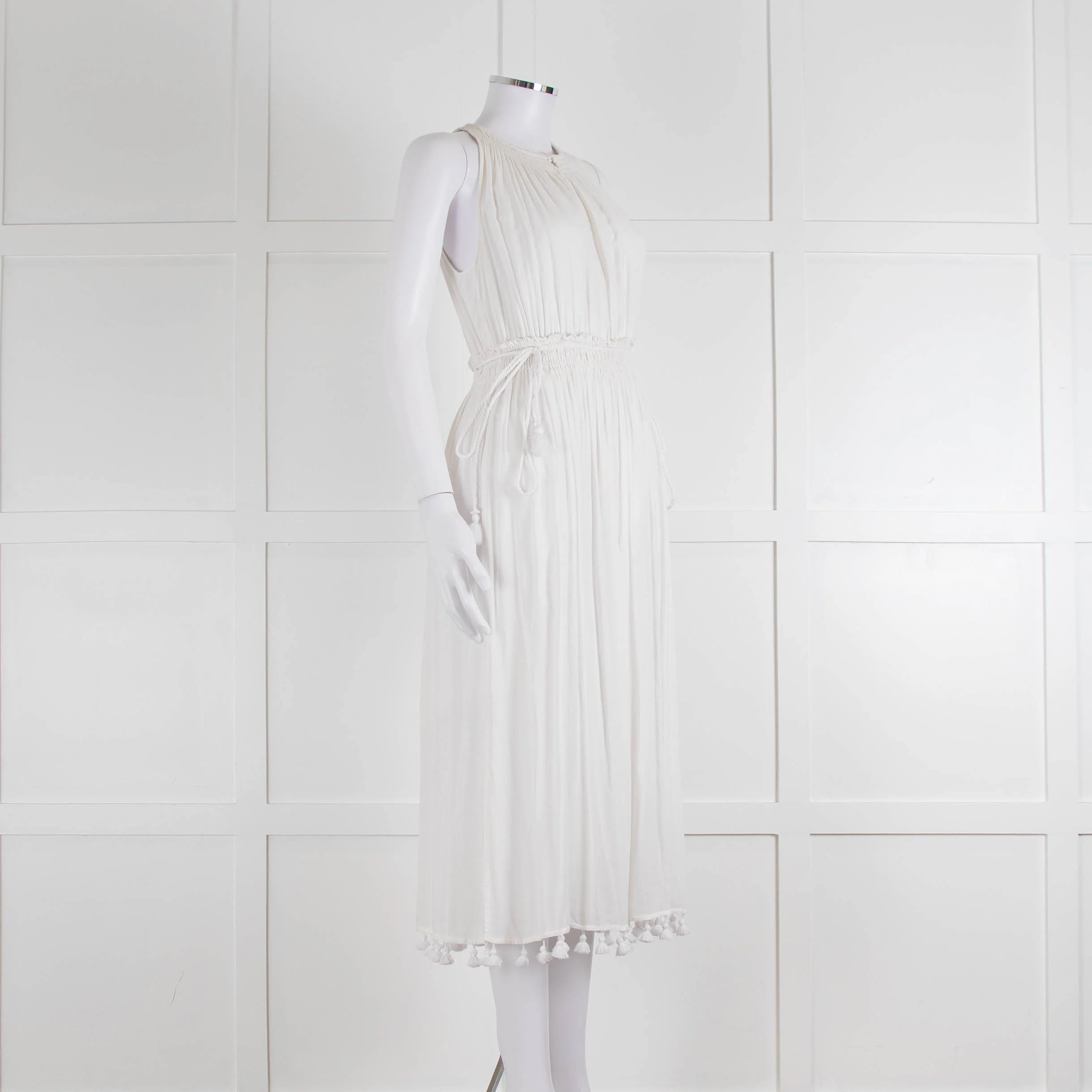 Club Monaco White Beach Dress With Tassells - Image 2