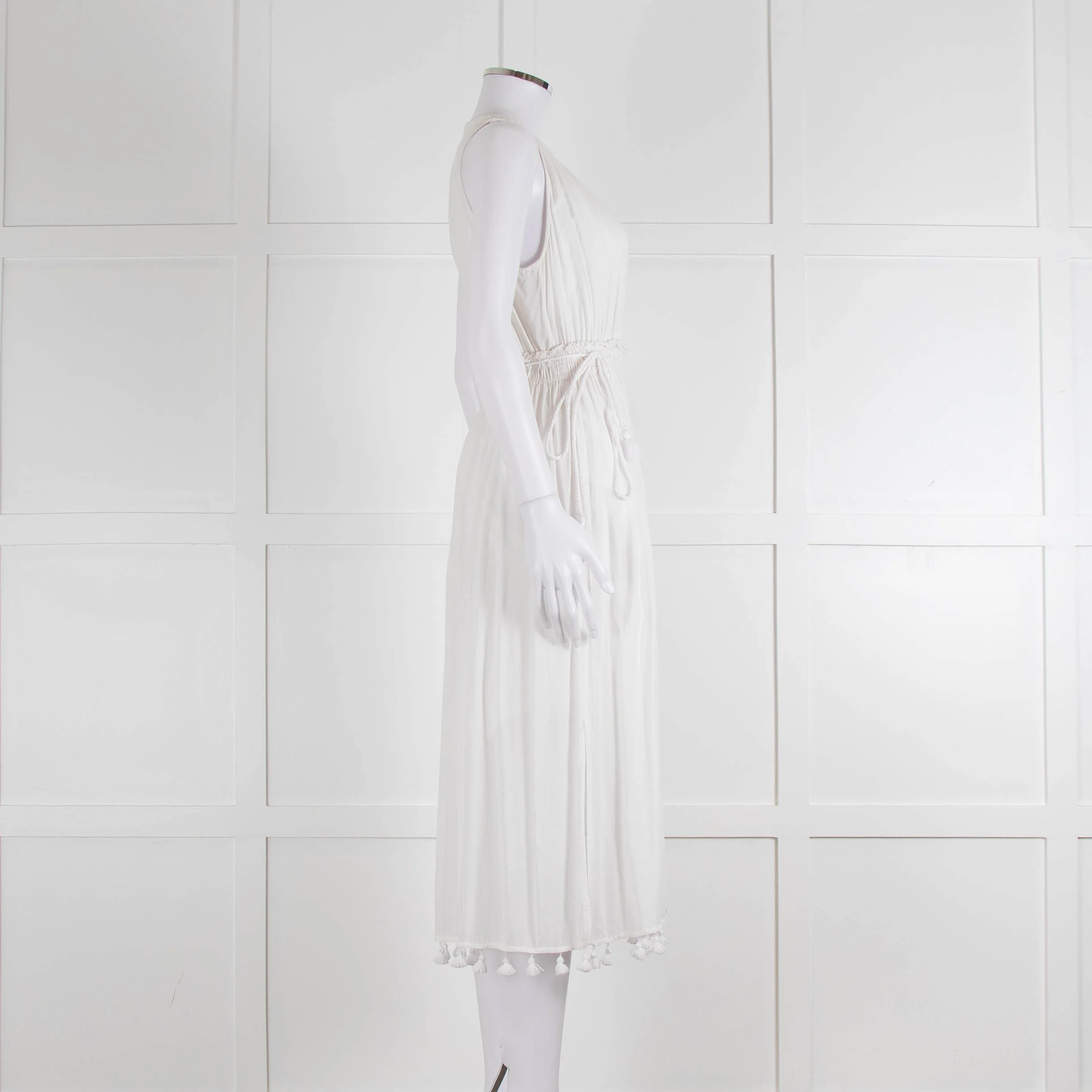 Club Monaco White Beach Dress With Tassells - Image 3