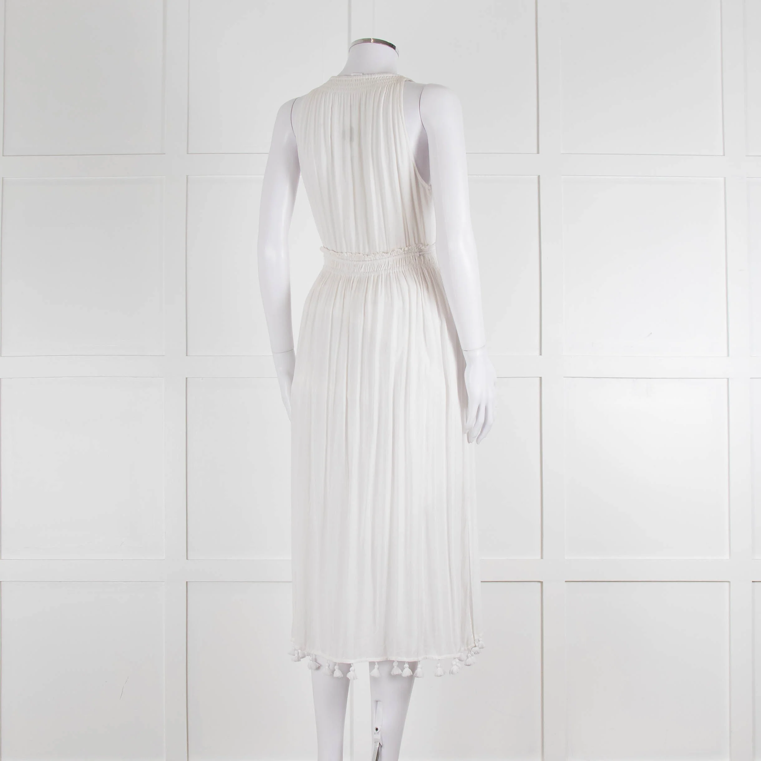 Club Monaco White Beach Dress With Tassells - Image 4