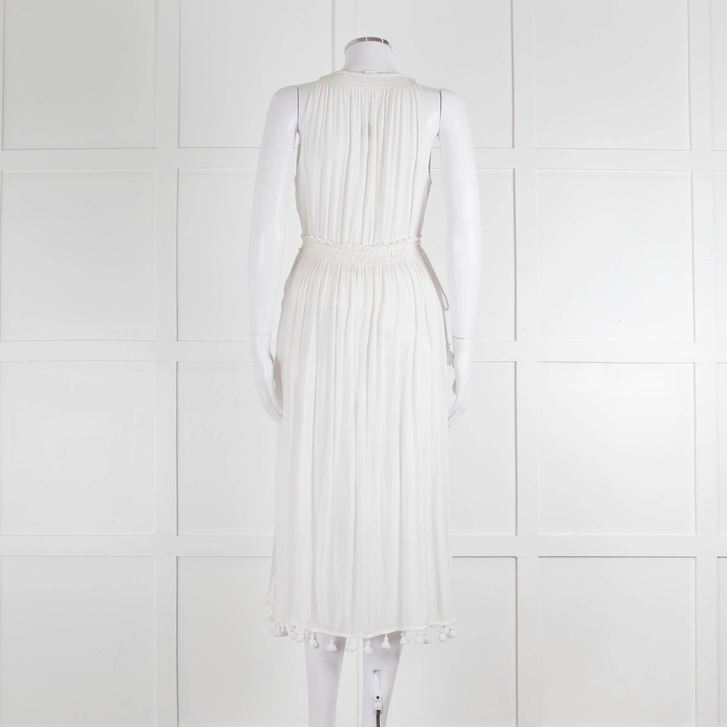 Club Monaco White Beach Dress With Tassells - Image 5