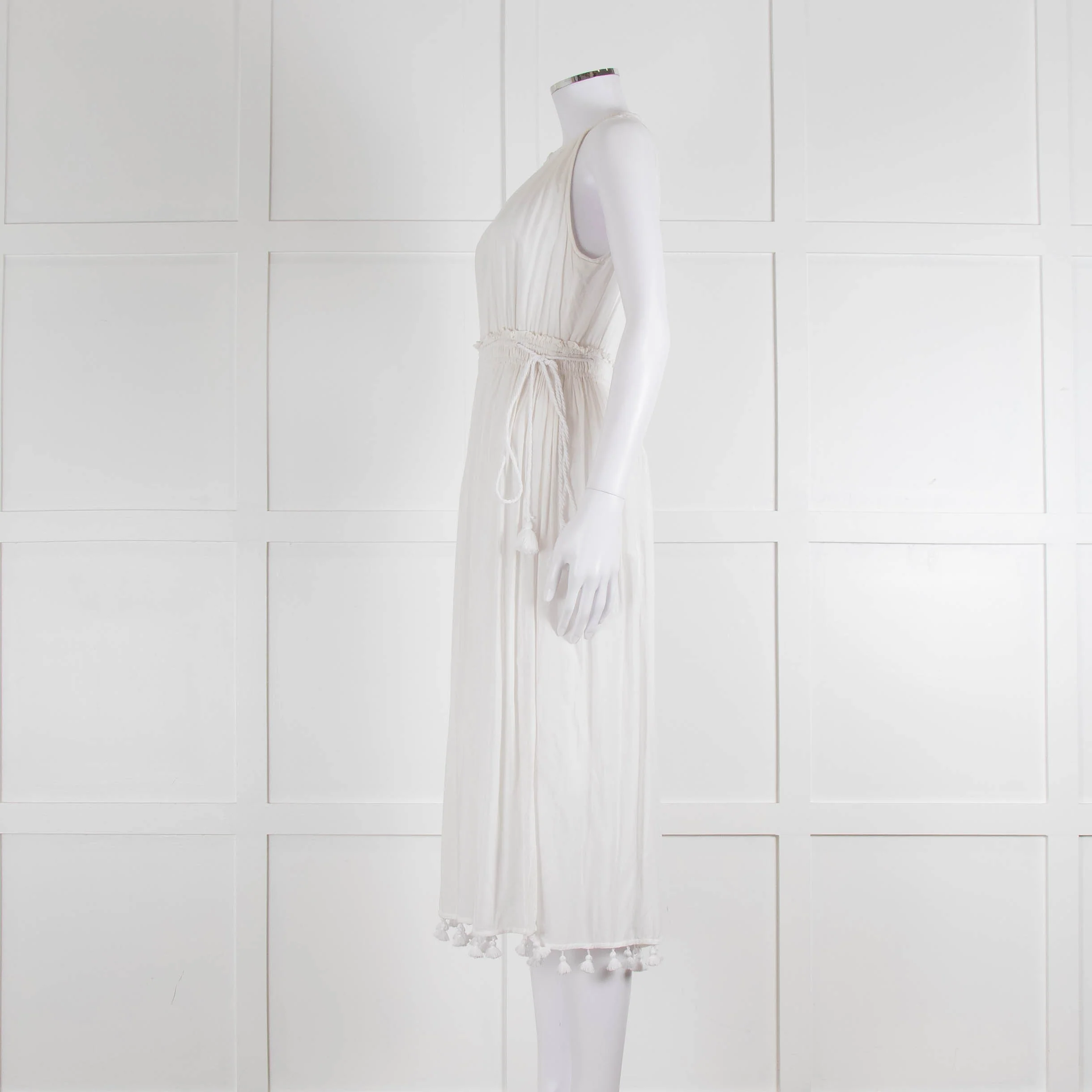 Club Monaco White Beach Dress With Tassells - Image 7