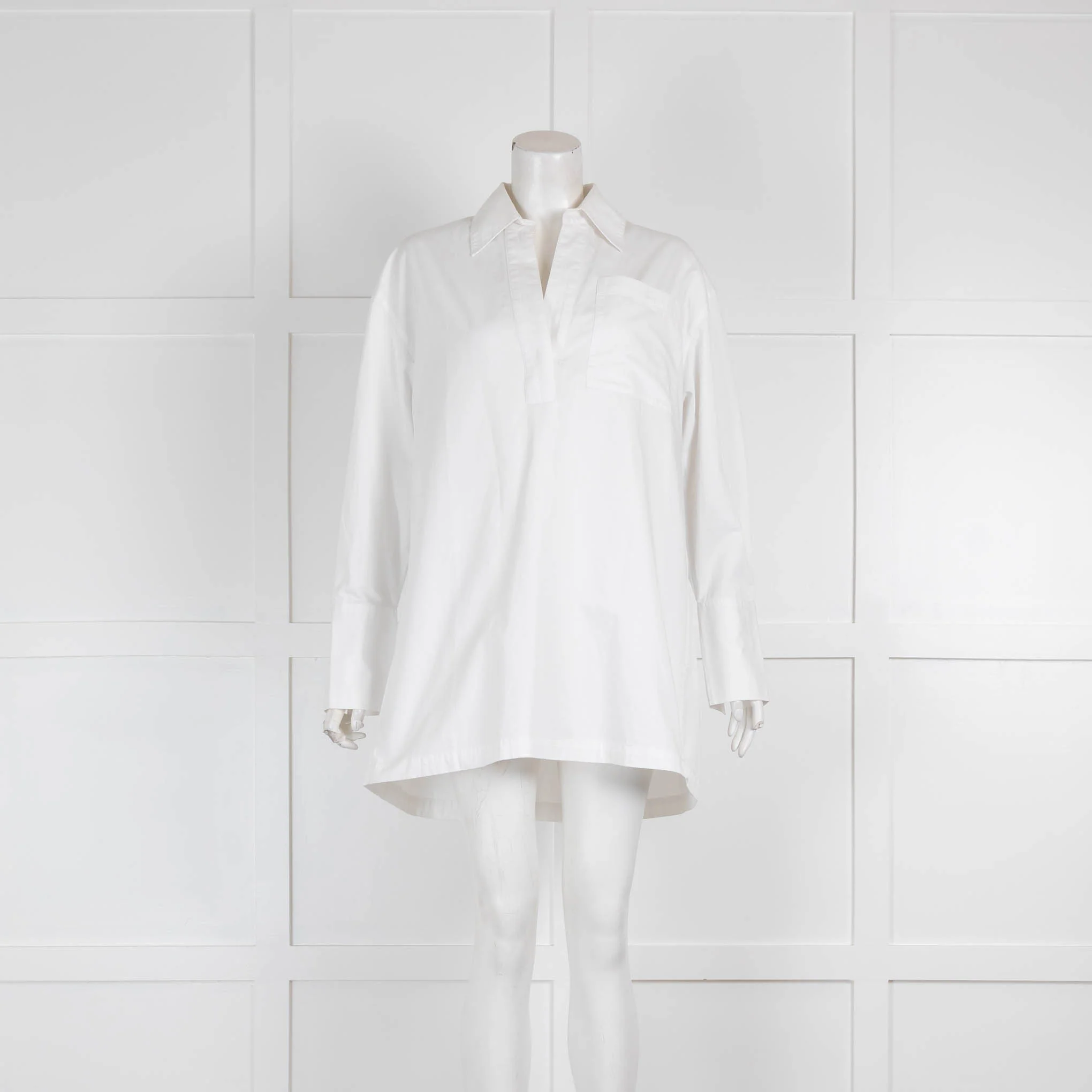 CO White Cotton Oversized Shirt Top