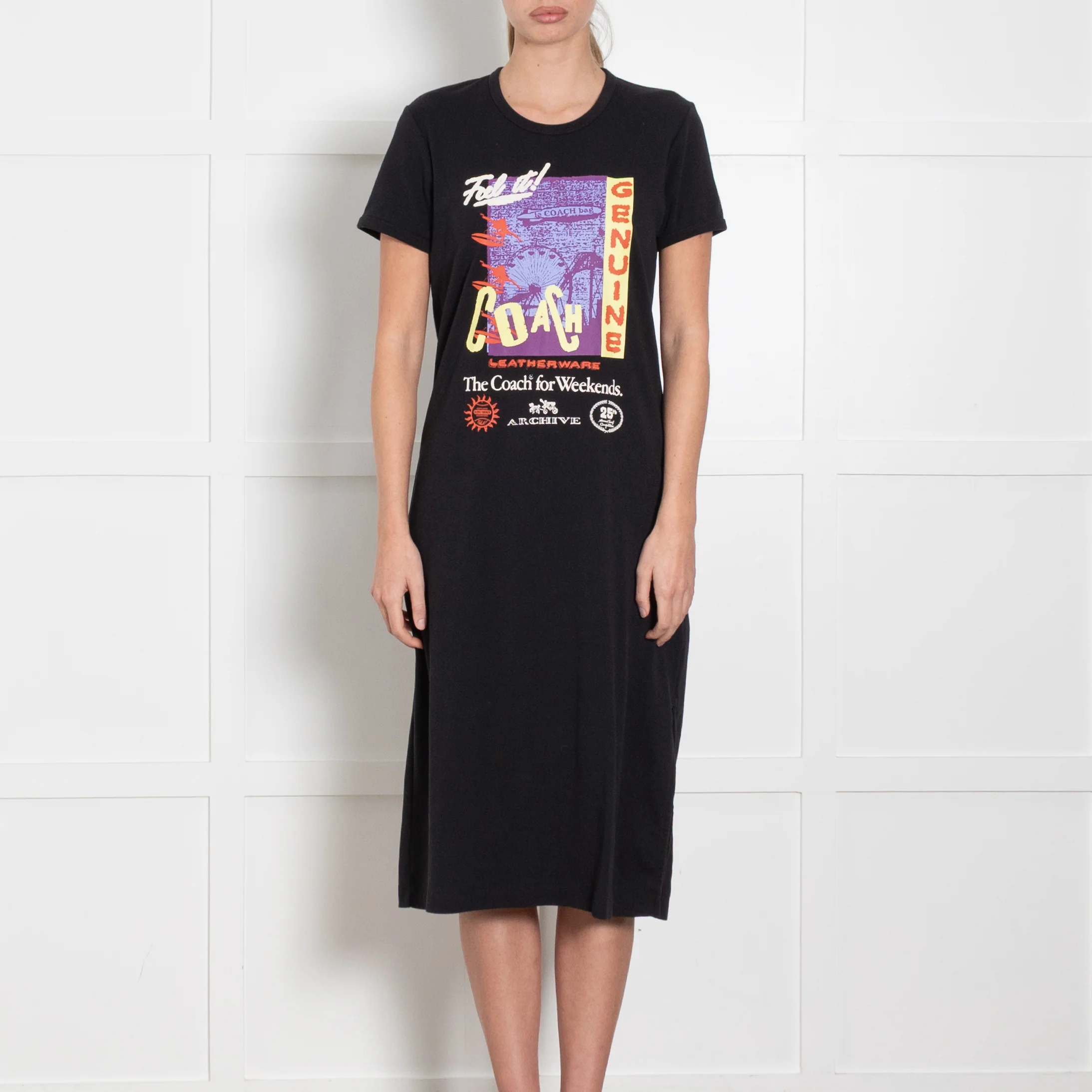 Coach Black Slogan Short Sleeve T-Shirt Dress - Image 2
