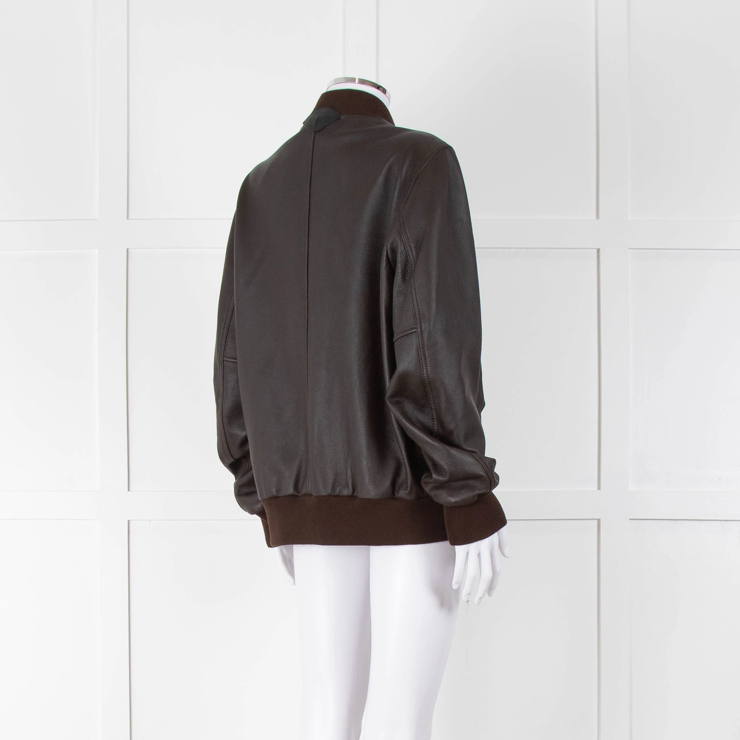 Coach Brown Leather Bomber Jacket - Image 4