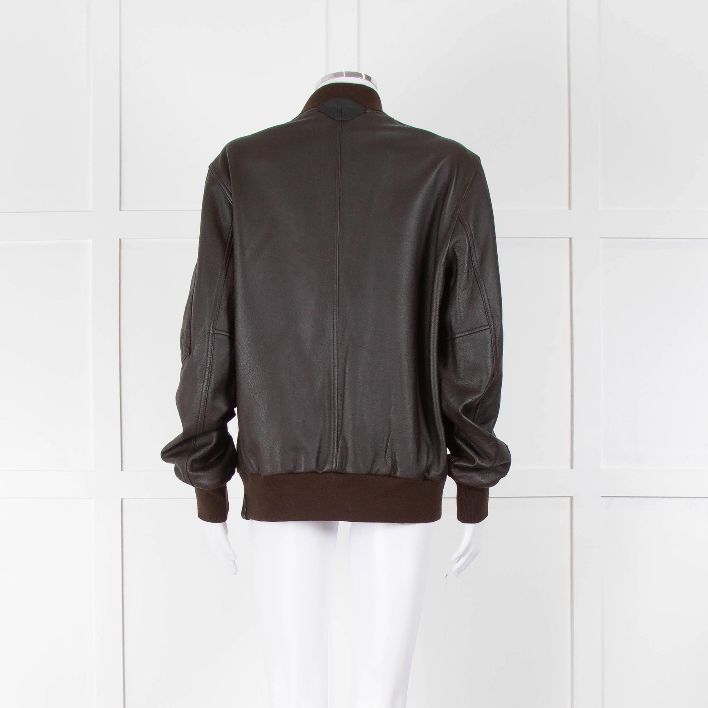 Coach Brown Leather Bomber Jacket - Image 5