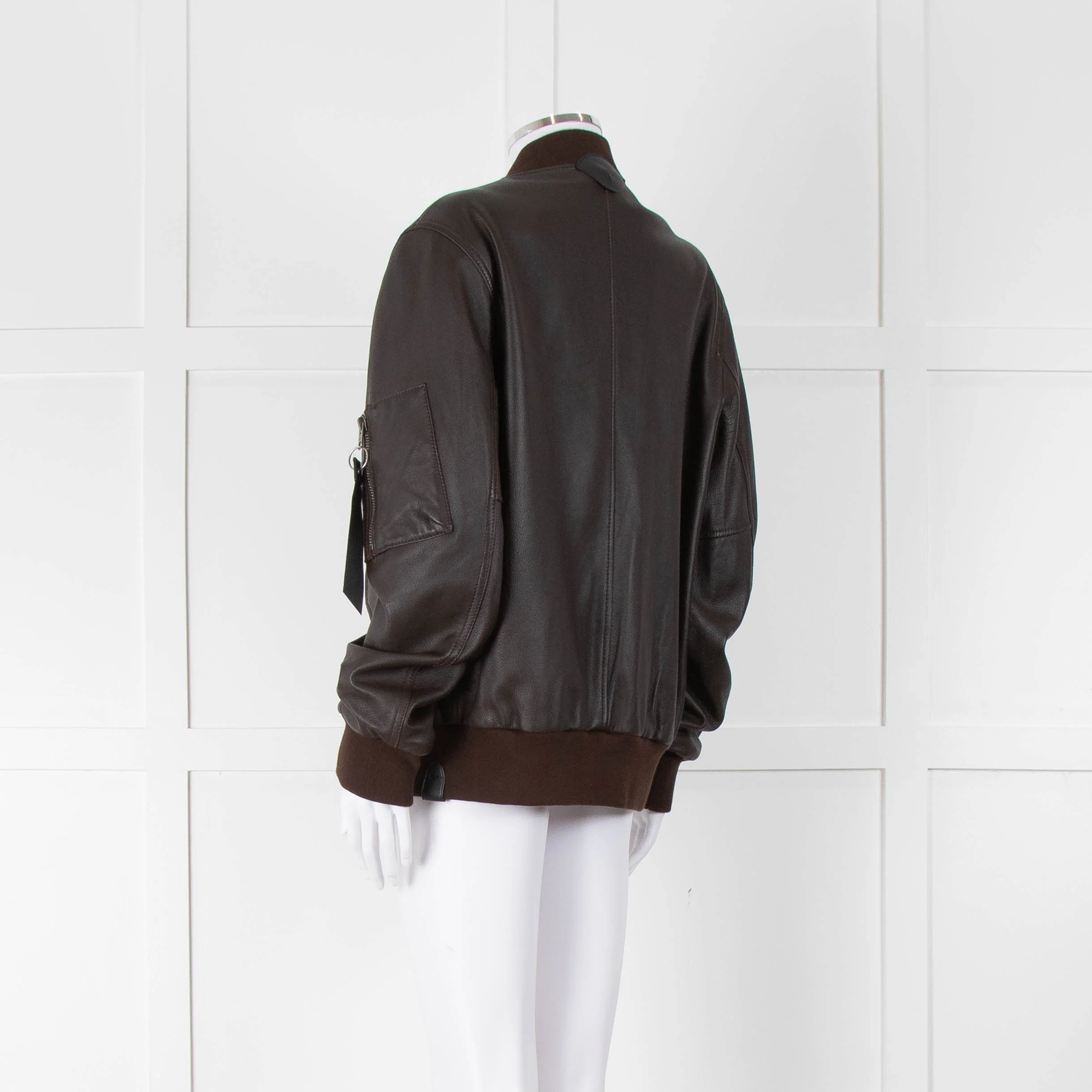 Coach Brown Leather Bomber Jacket - Image 6