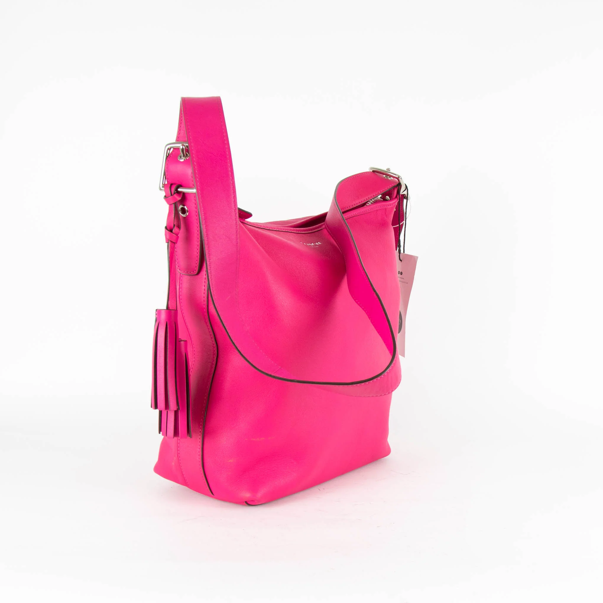 Coach Hot Pink Leather Silver Hardware Tote Bag - Image 2