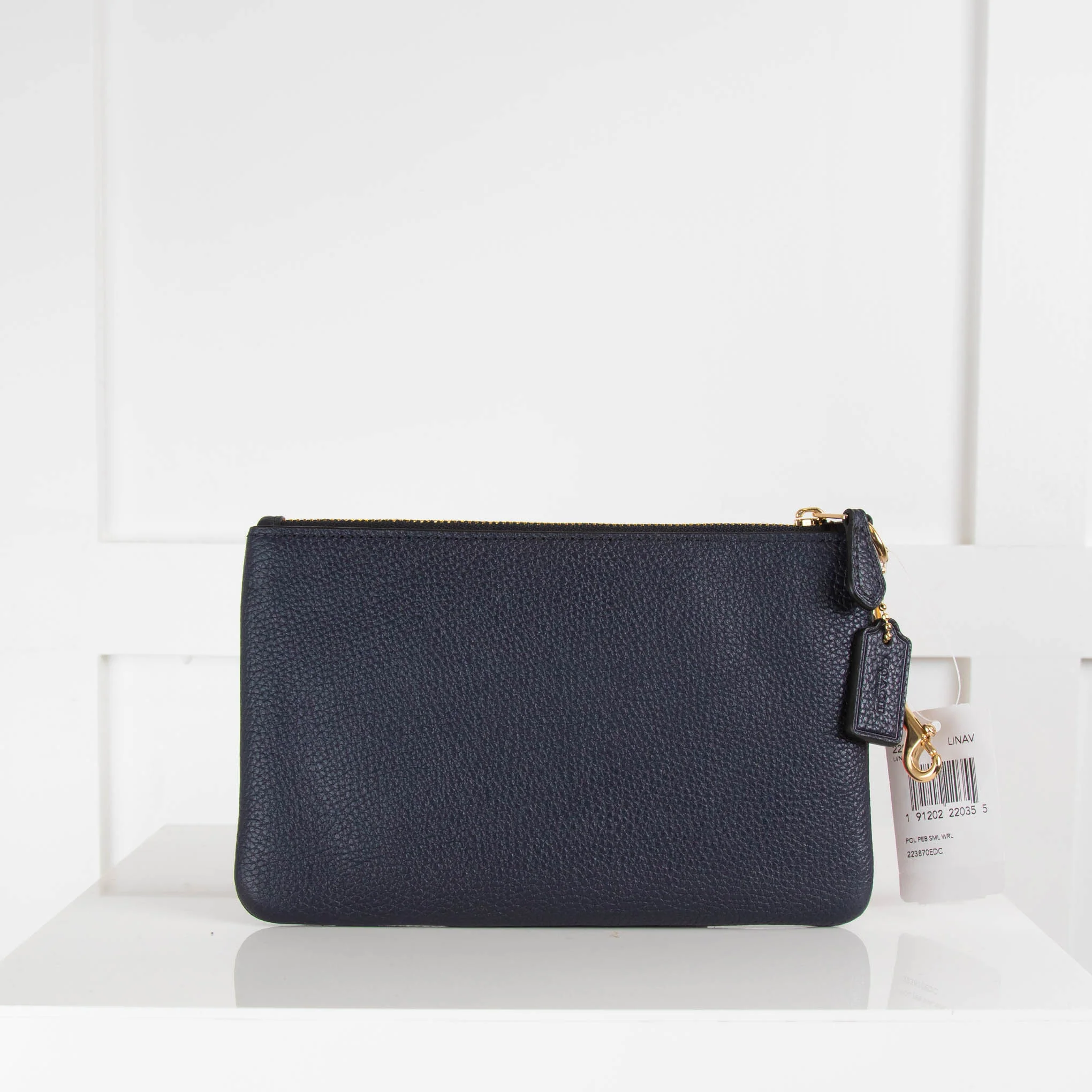 Coach Navy Leather Pouch - Image 2