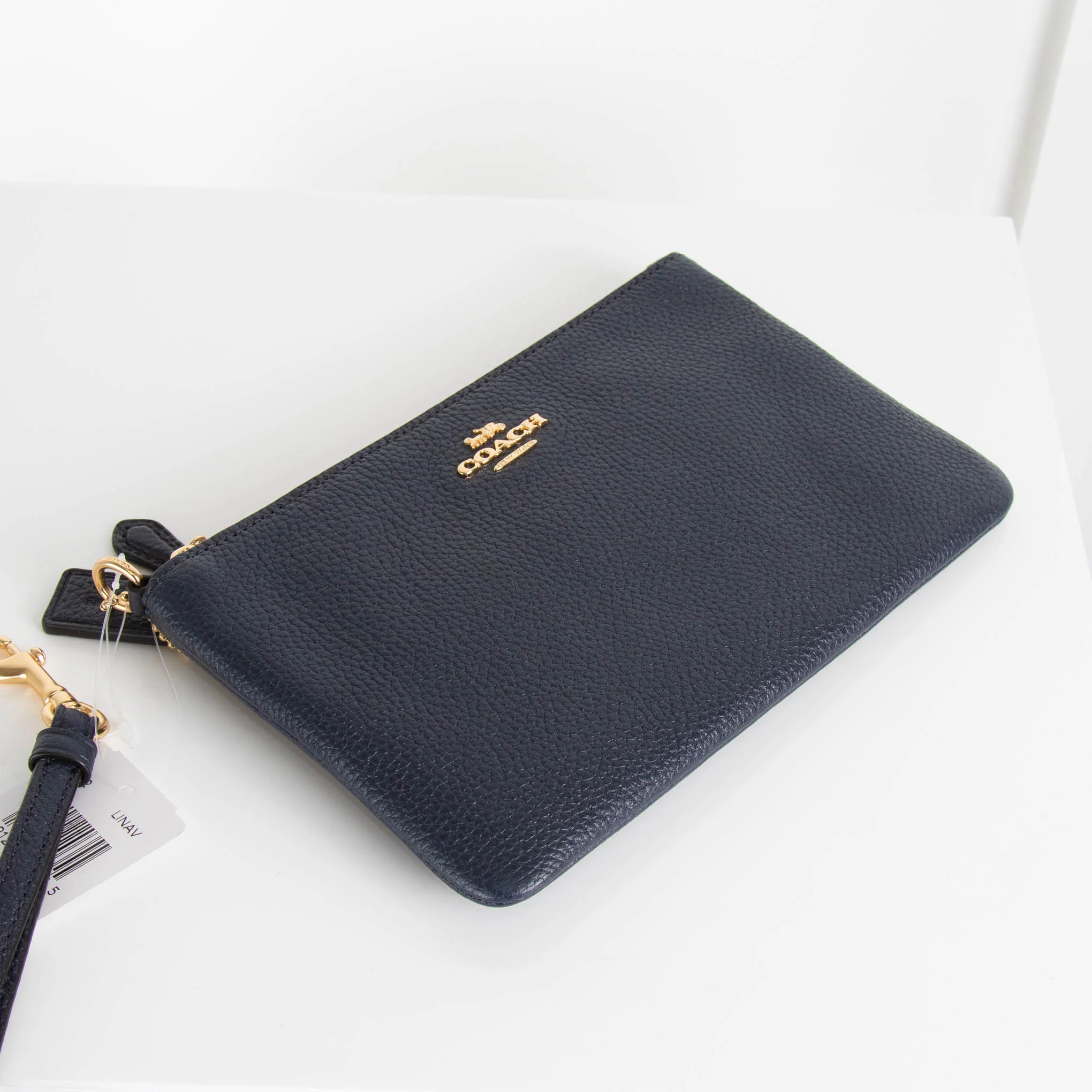 Coach Navy Leather Pouch - Image 3