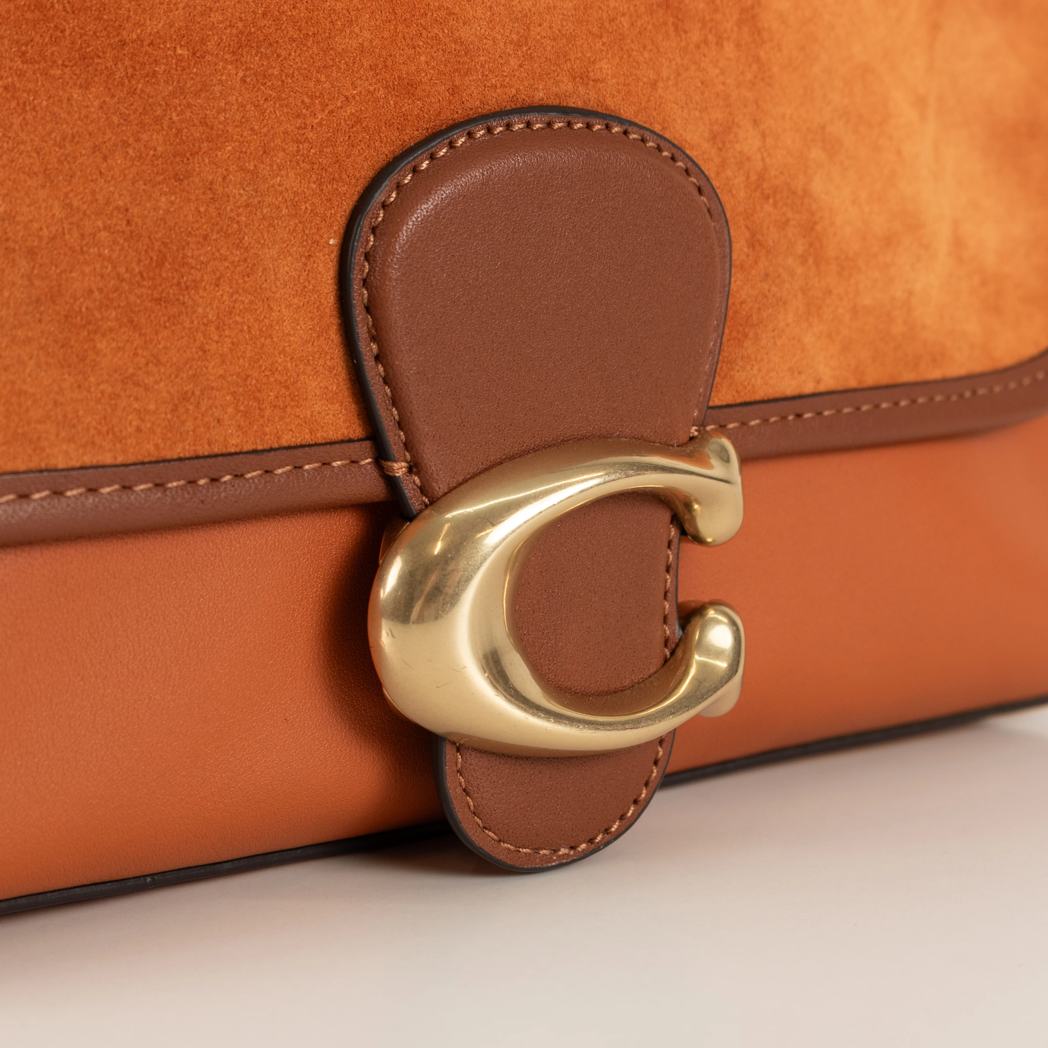 Coach Orange Tabby Suede Leather Handle Shoulder Bag - Image 14