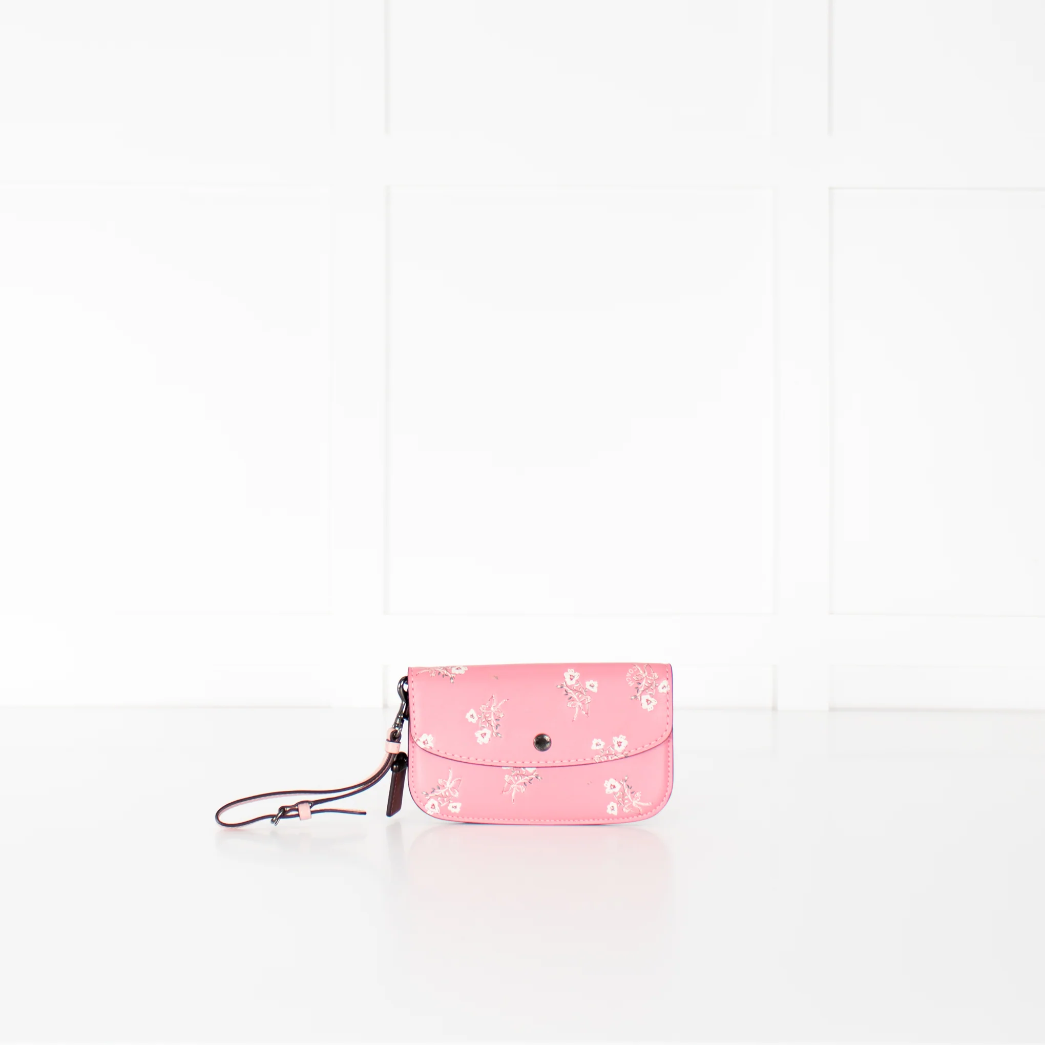 Coach Pink Glitter Flower Bow Embossed Patterned Purse - Image 2