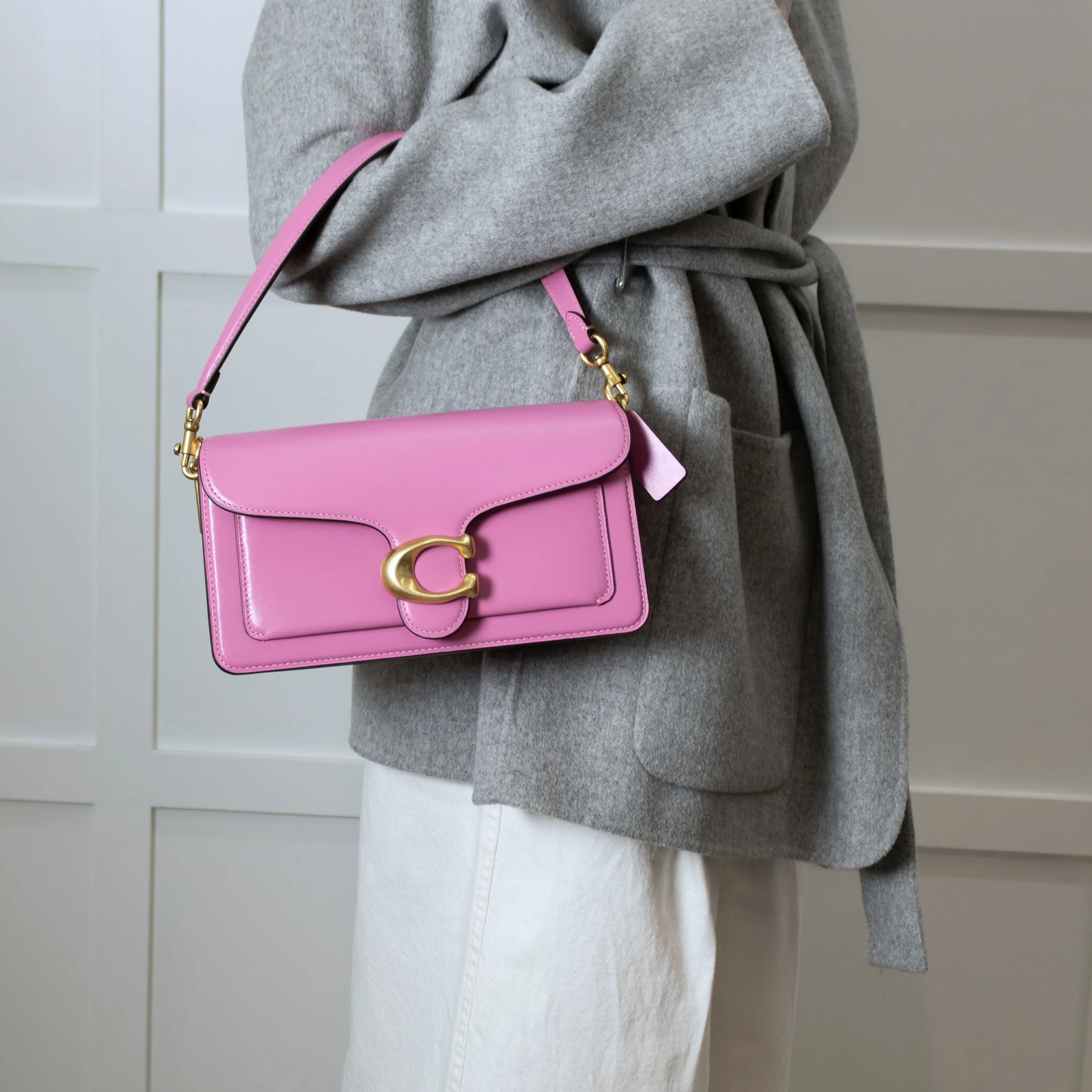 Coach Pink Tabby Chain Clutch Leather Bag - Image 2