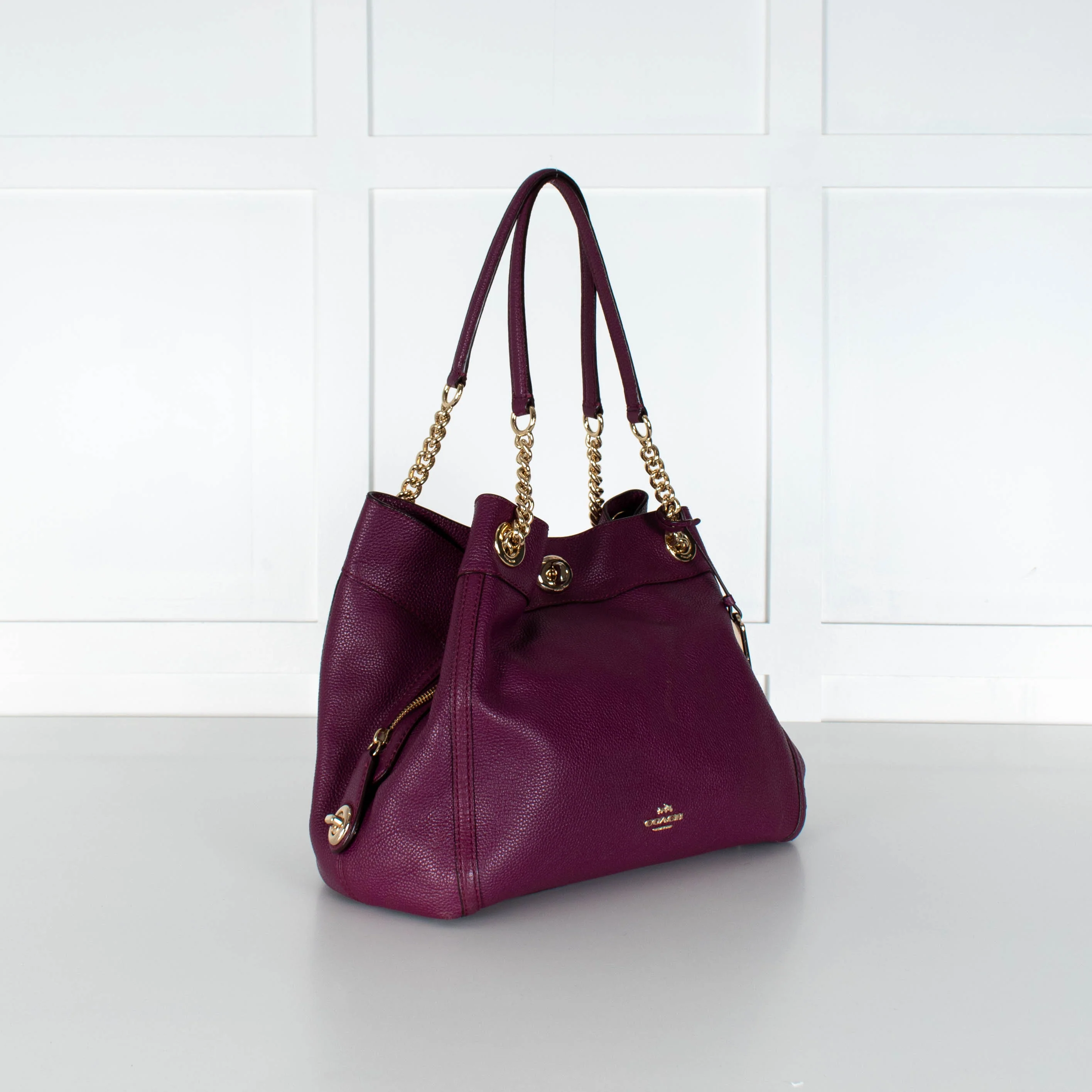 Coach Purple Turnlock Edie Shoulder Bag - Image 2