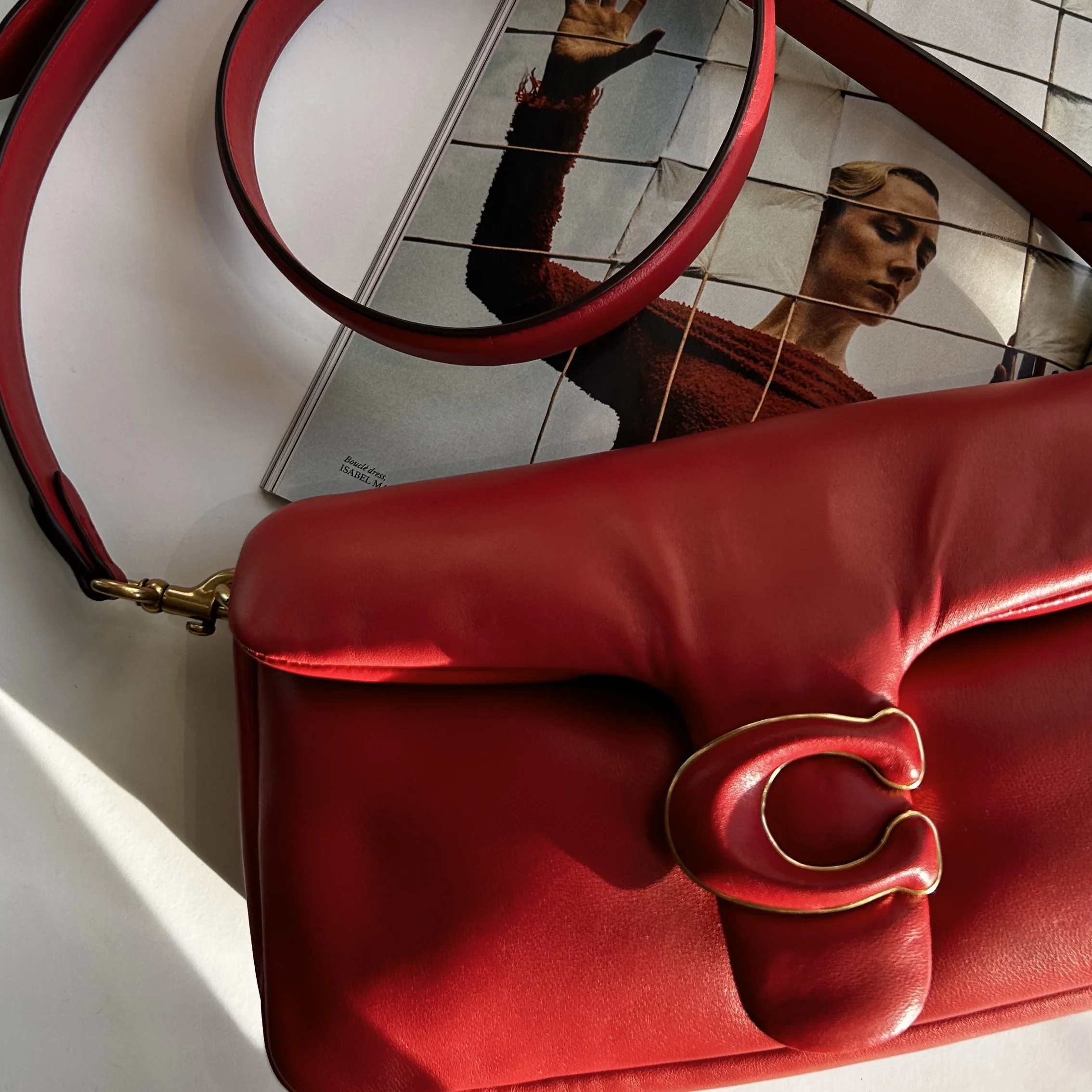 Coach Red Leather Pillow Tabby 26 Bag - Image 2