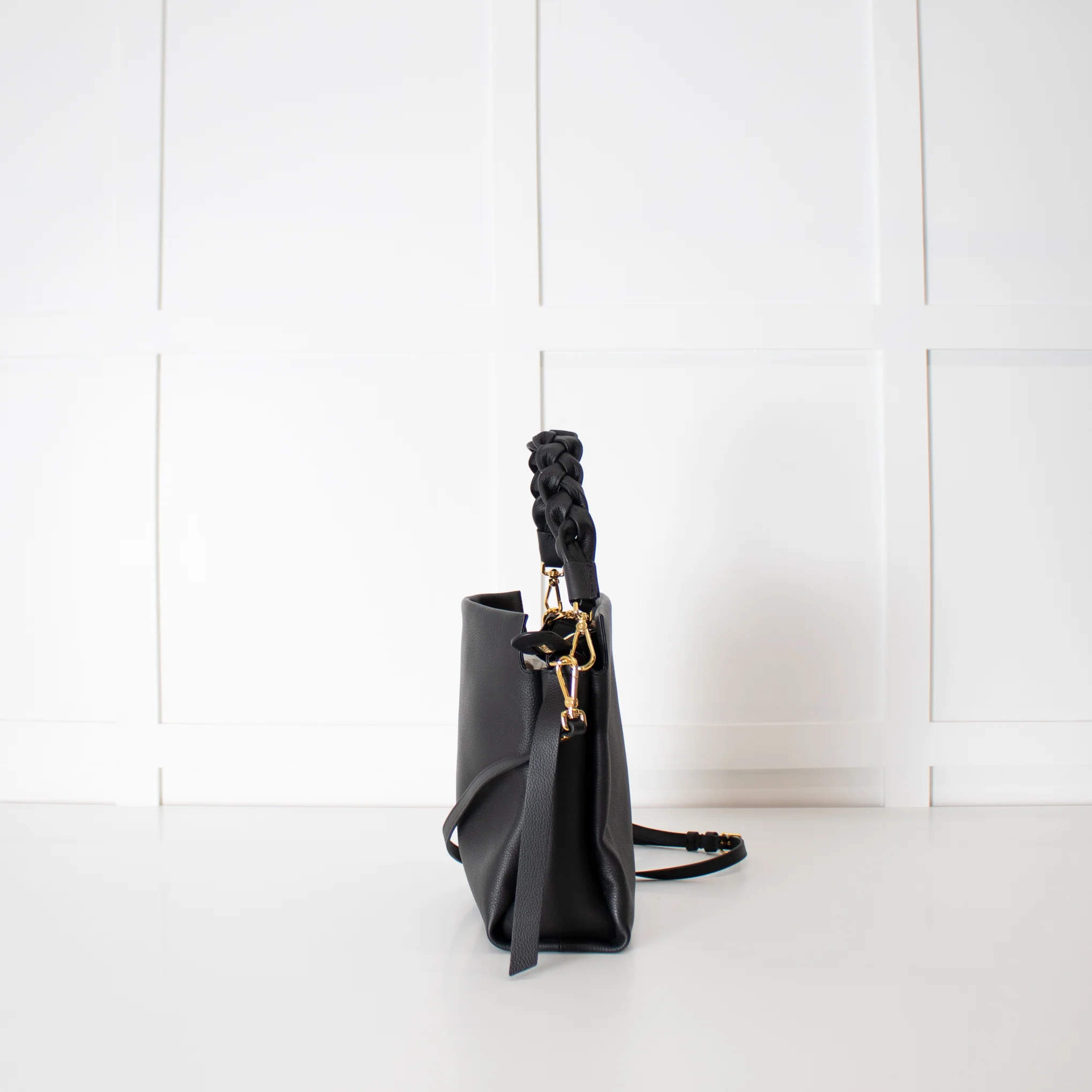 Coccinelle Black Grainy Leather Boheme Shoulder Bag - Image 5