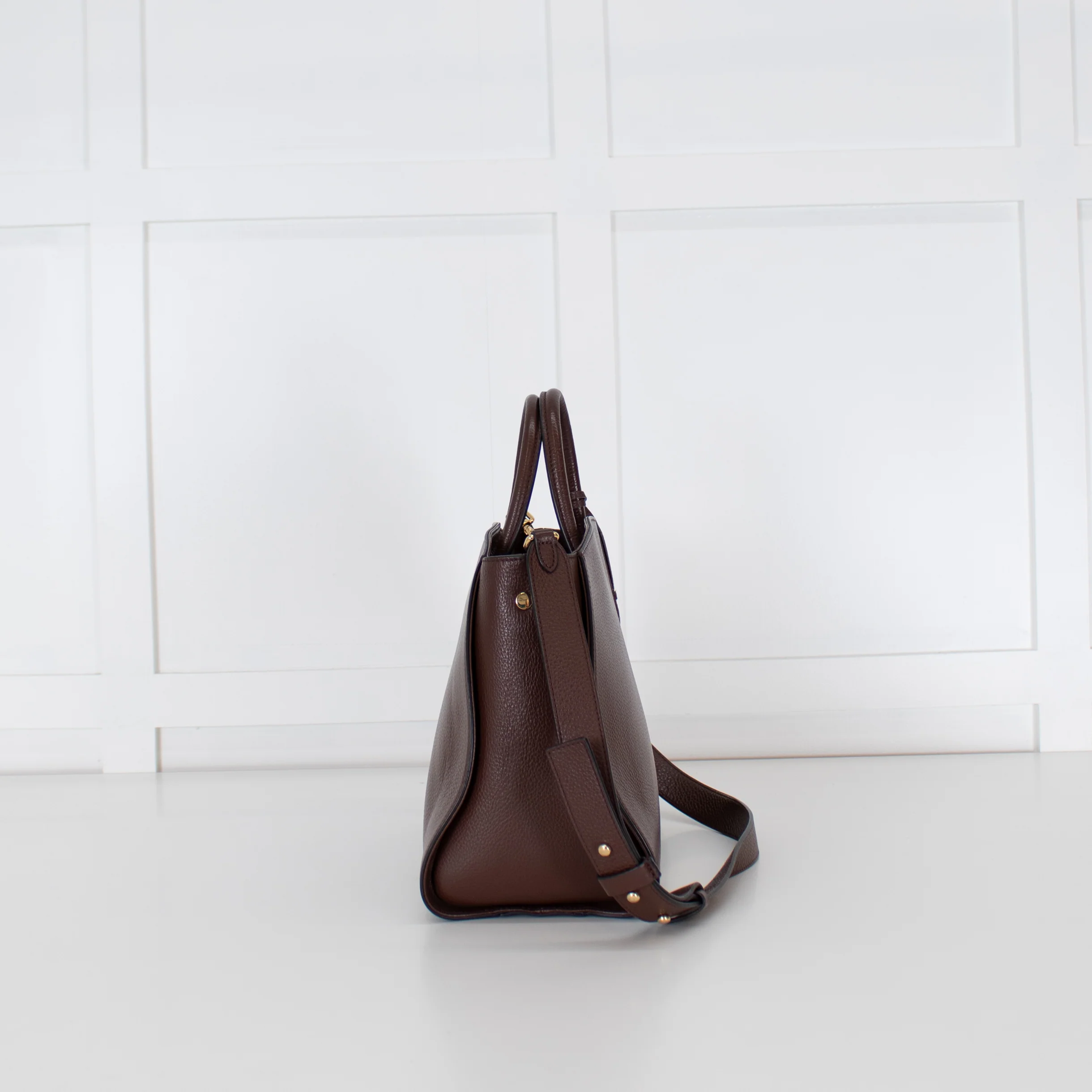 Cocinelle Brown Grained Leather Concrete Shoulder Bag - Image 3
