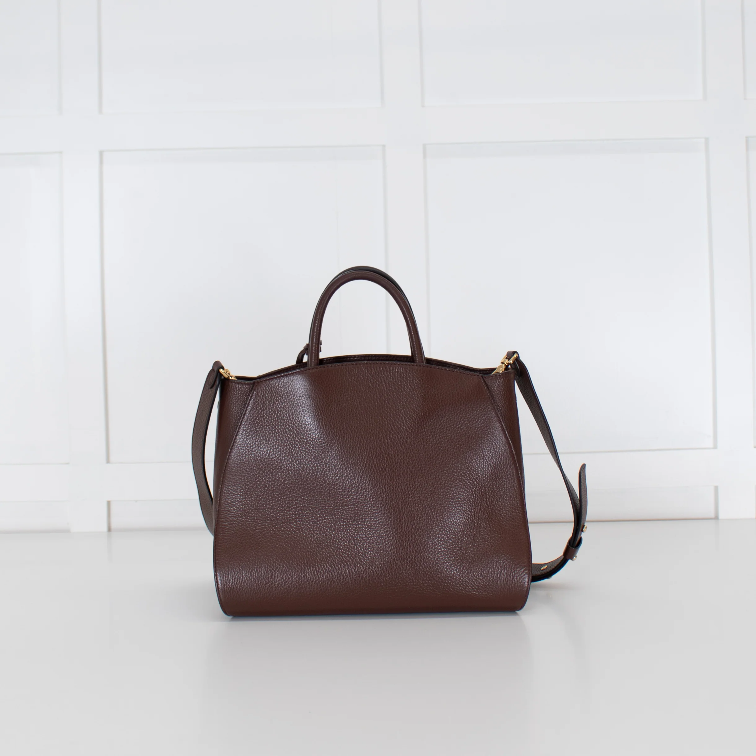 Cocinelle Brown Grained Leather Concrete Shoulder Bag - Image 4
