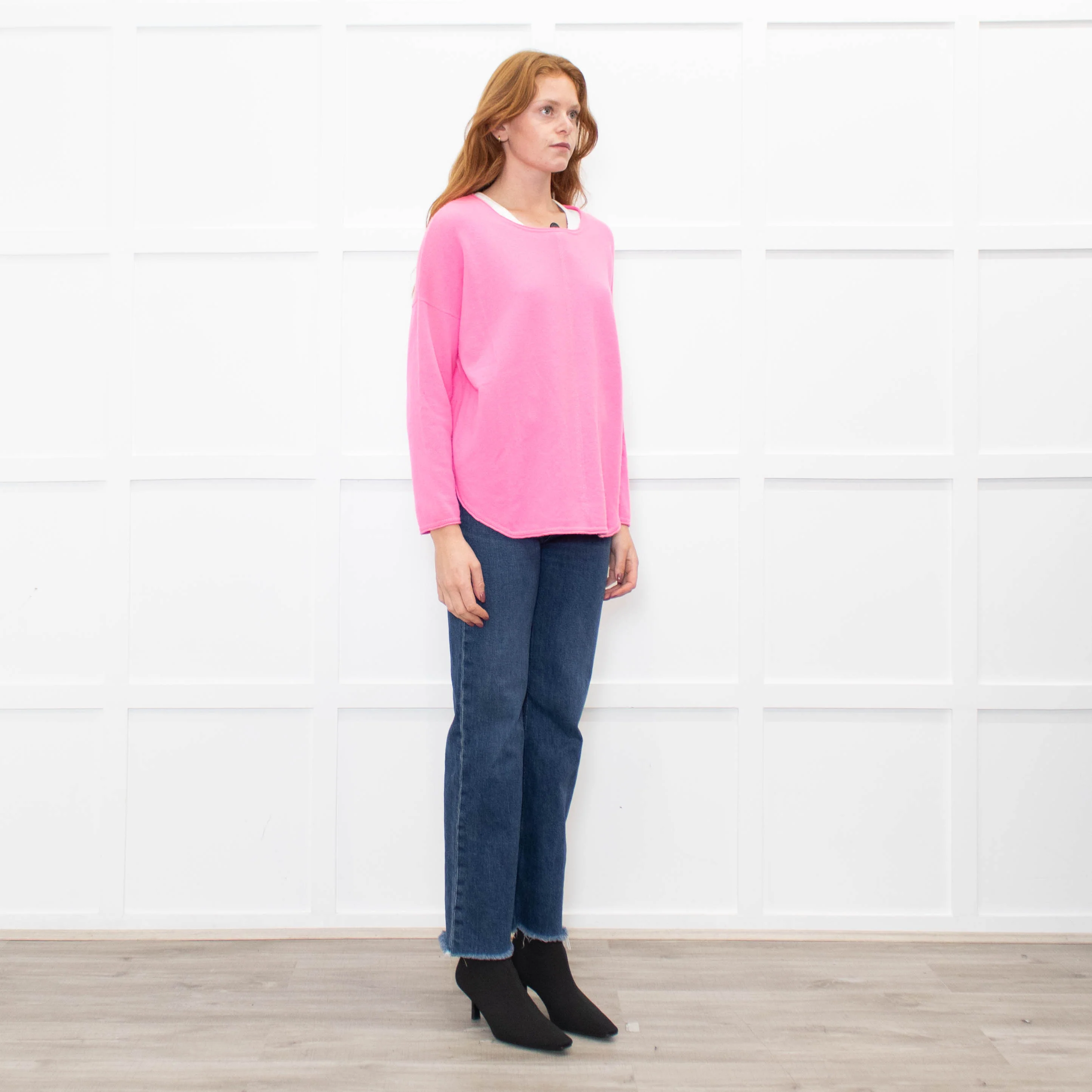 Cocoa Cashmere Pink Cashmere Jumper With Sparkle Stripe - Image 7