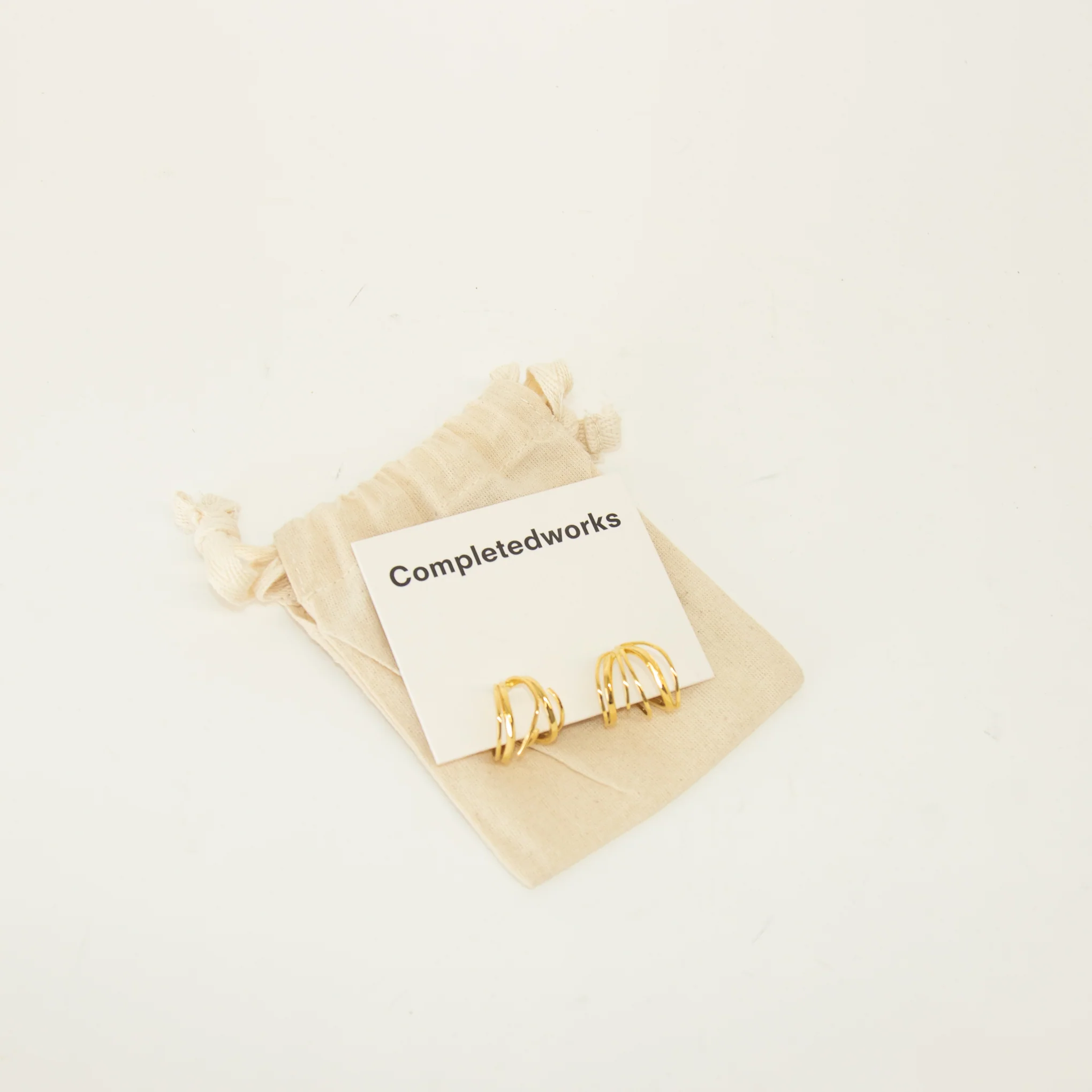 Completed Works Gold Stratum 18ct Gold Plated Brass Earrings - Image 6