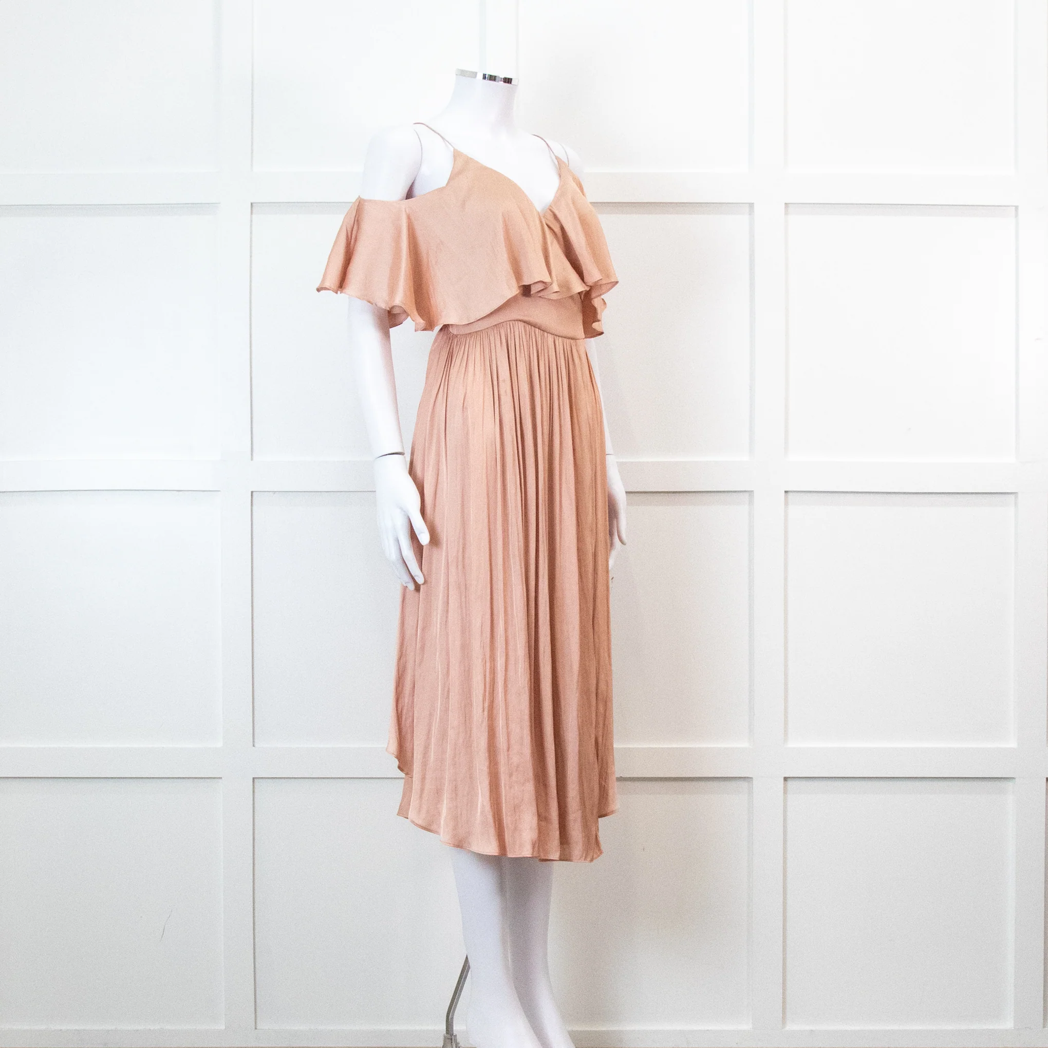 Country Road Peach Frilled Wrap Dress - Image 2