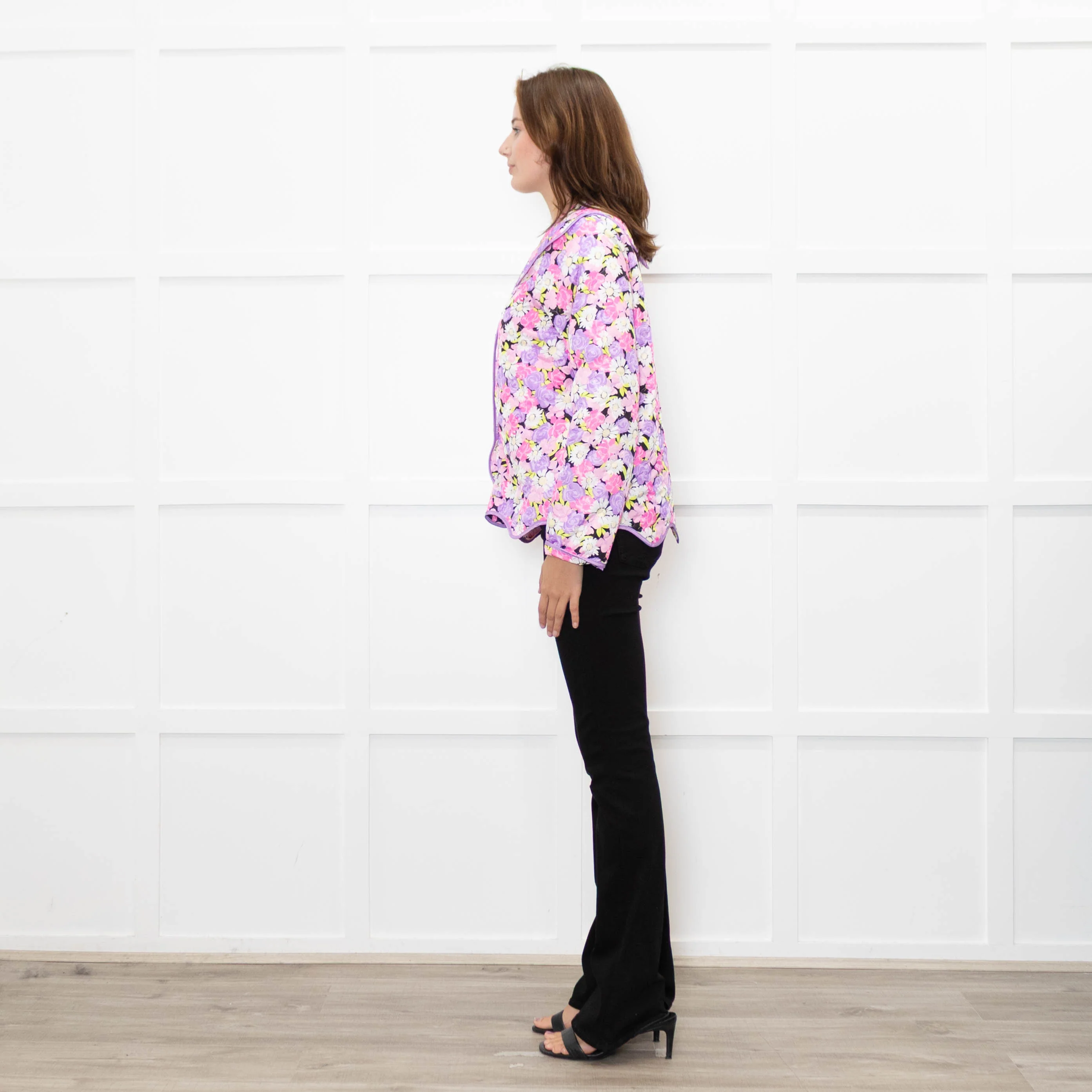 Cras Jadecras Pink Floral Quilted Jacket - Image 4