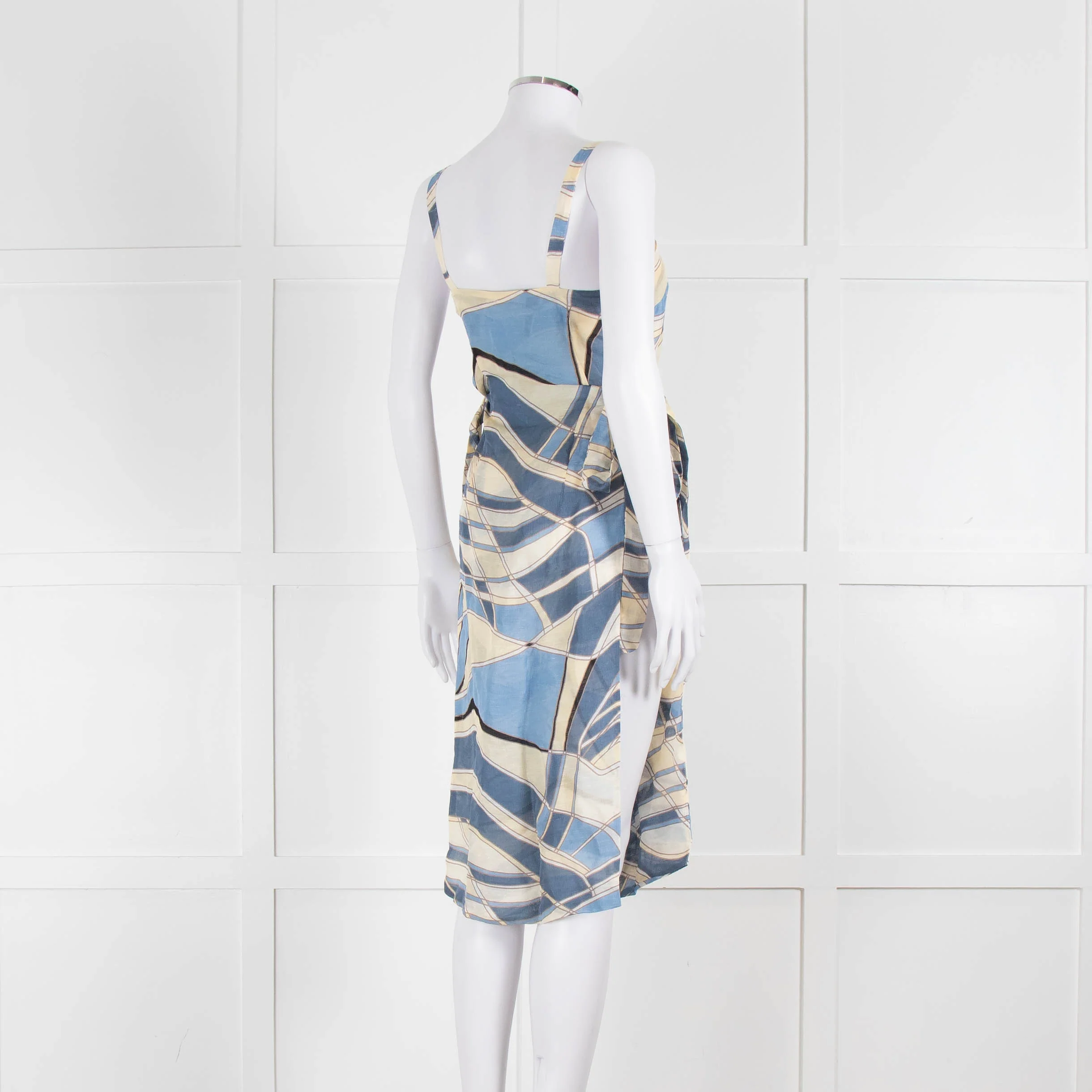Cult Gaia Blue Wave Este Tunic Top Tie Sides - Image 4
