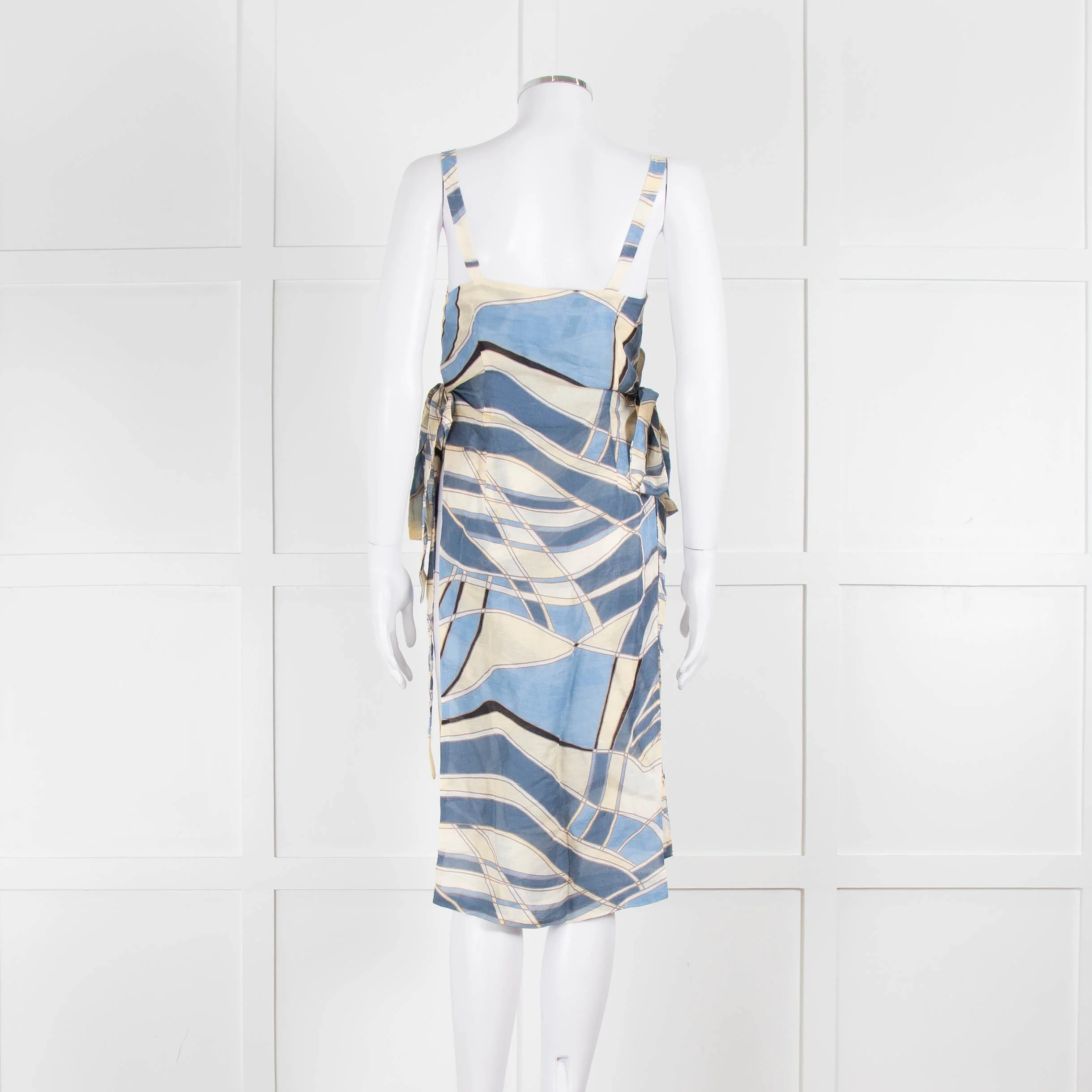 Cult Gaia Blue Wave Este Tunic Top Tie Sides - Image 5