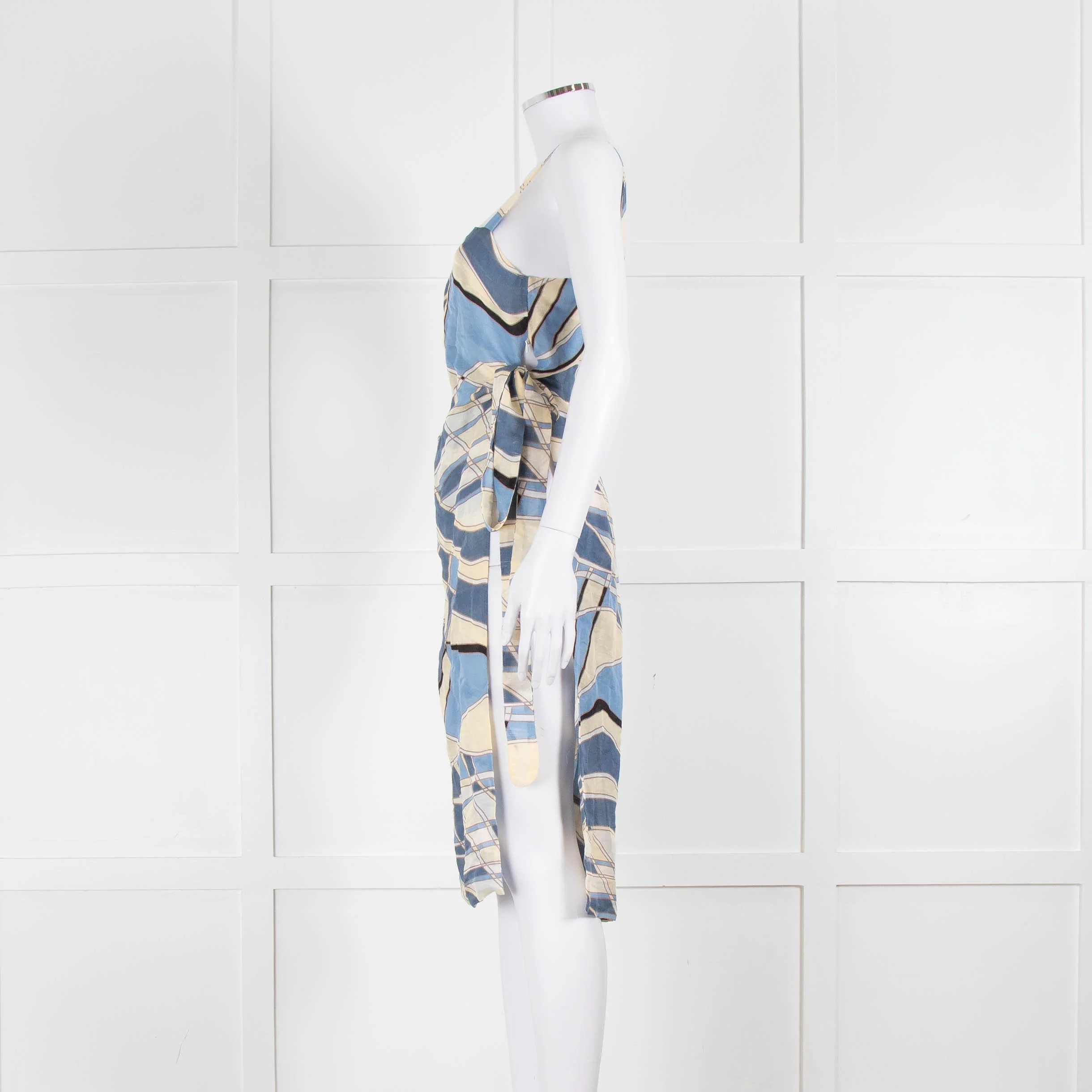 Cult Gaia Blue Wave Este Tunic Top Tie Sides - Image 7