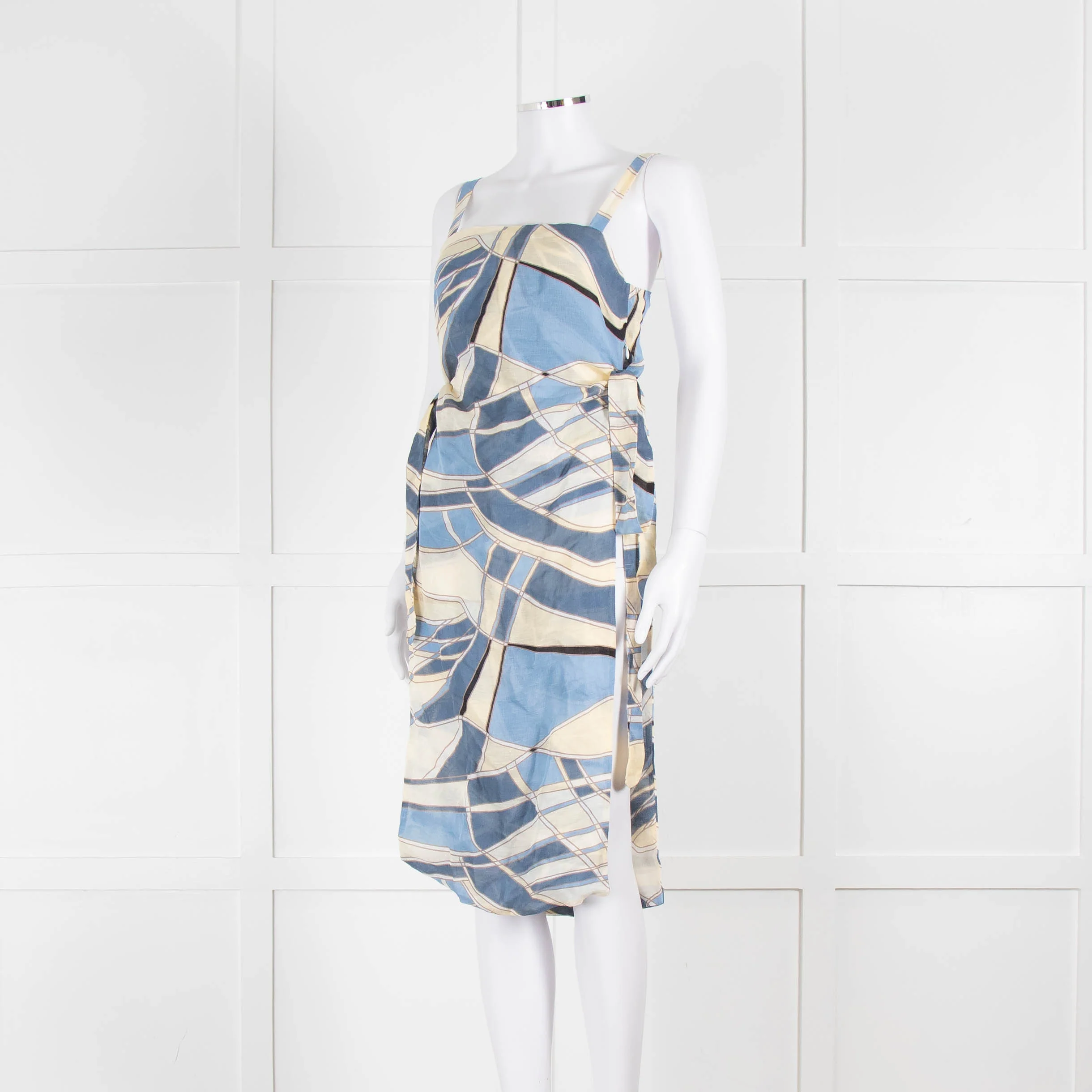 Cult Gaia Blue Wave Este Tunic Top Tie Sides - Image 8
