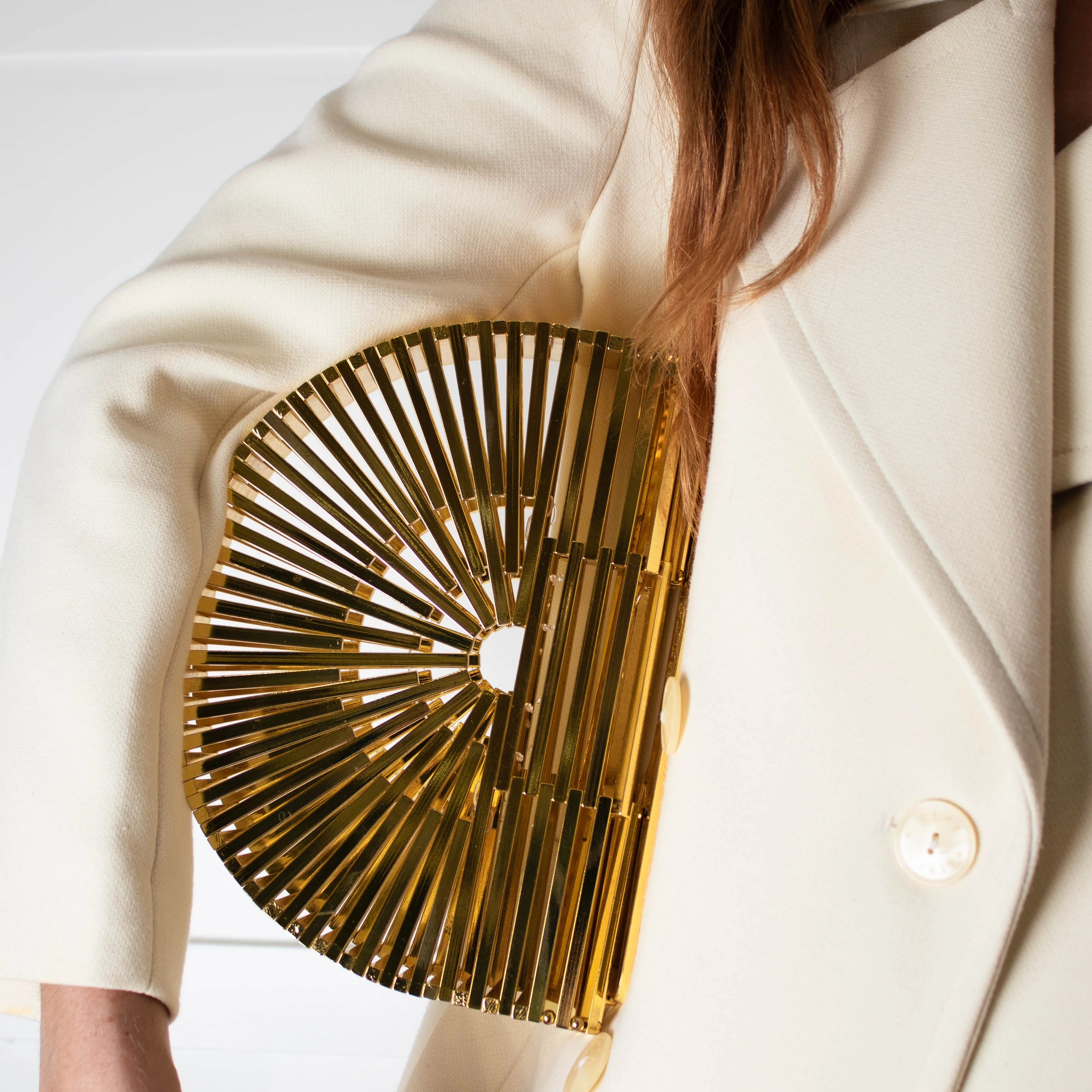 Cult Gaia Gold Ark Metal Clutch Bag - Image 7