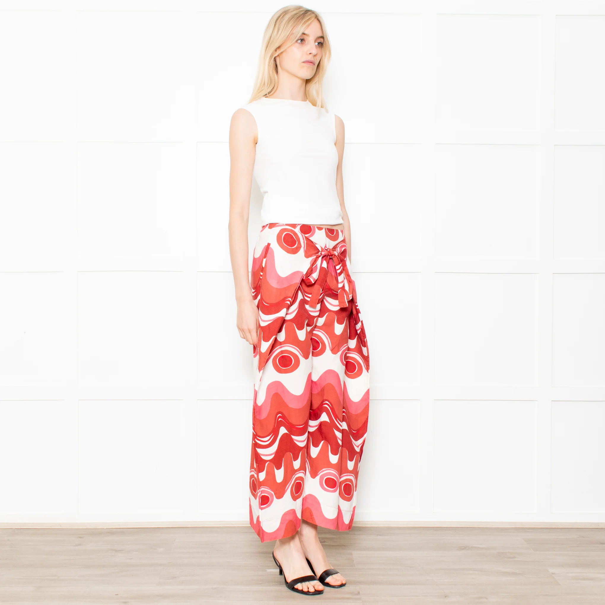 Cult Gaia Pink Linen Swirl Trousers - Image 7