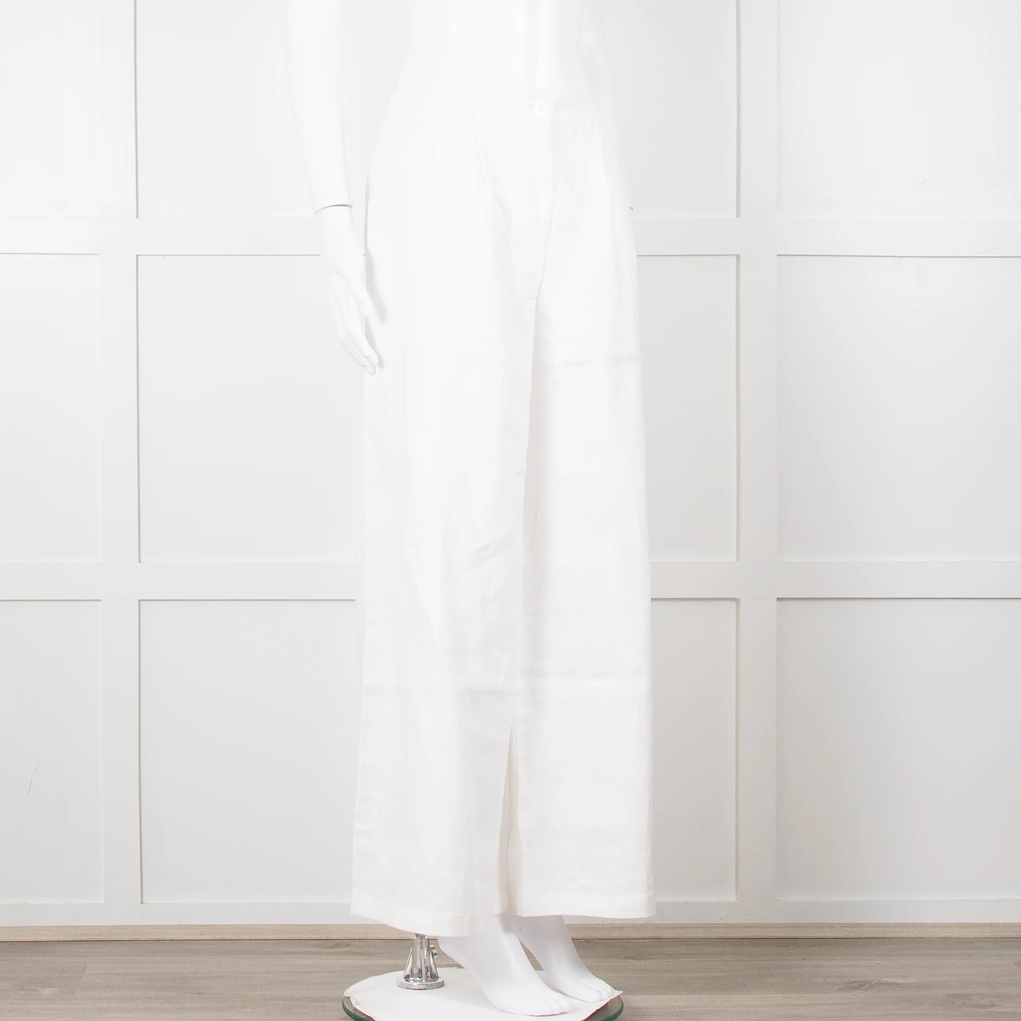 Cult Gaia White Linen Elasticated Waist Trousers - Image 2