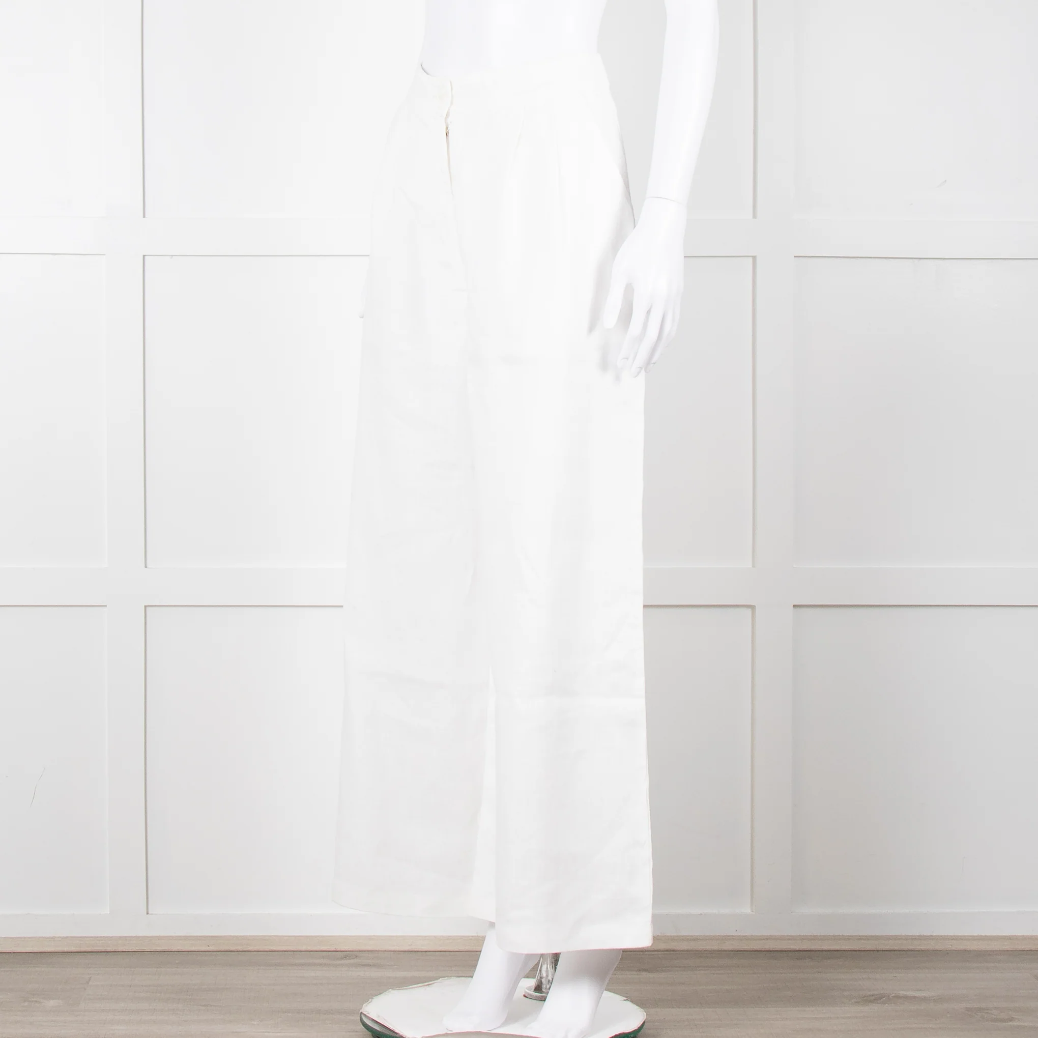 Cult Gaia White Linen Elasticated Waist Trousers - Image 8