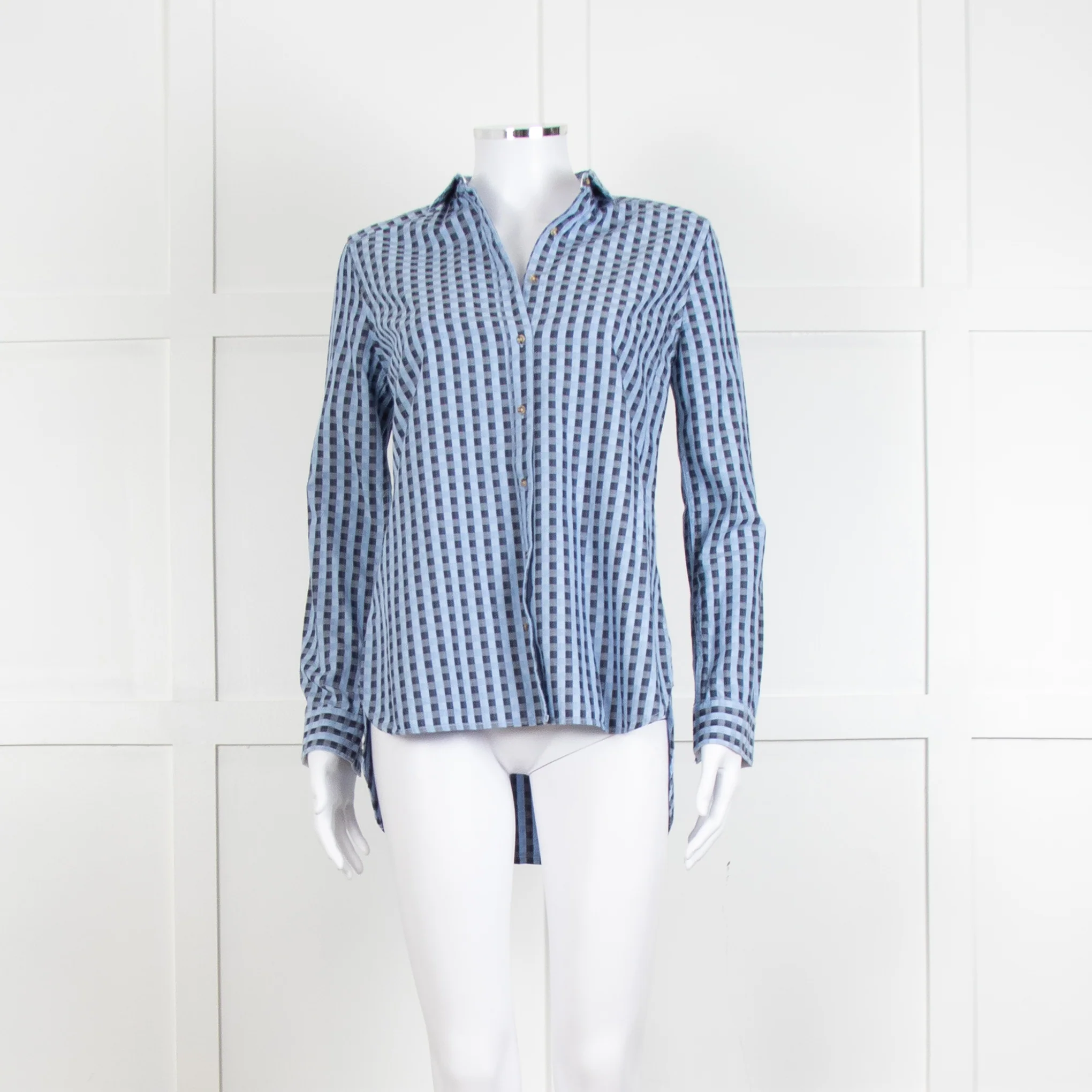 Custommade Blue Check Cotton Shirt