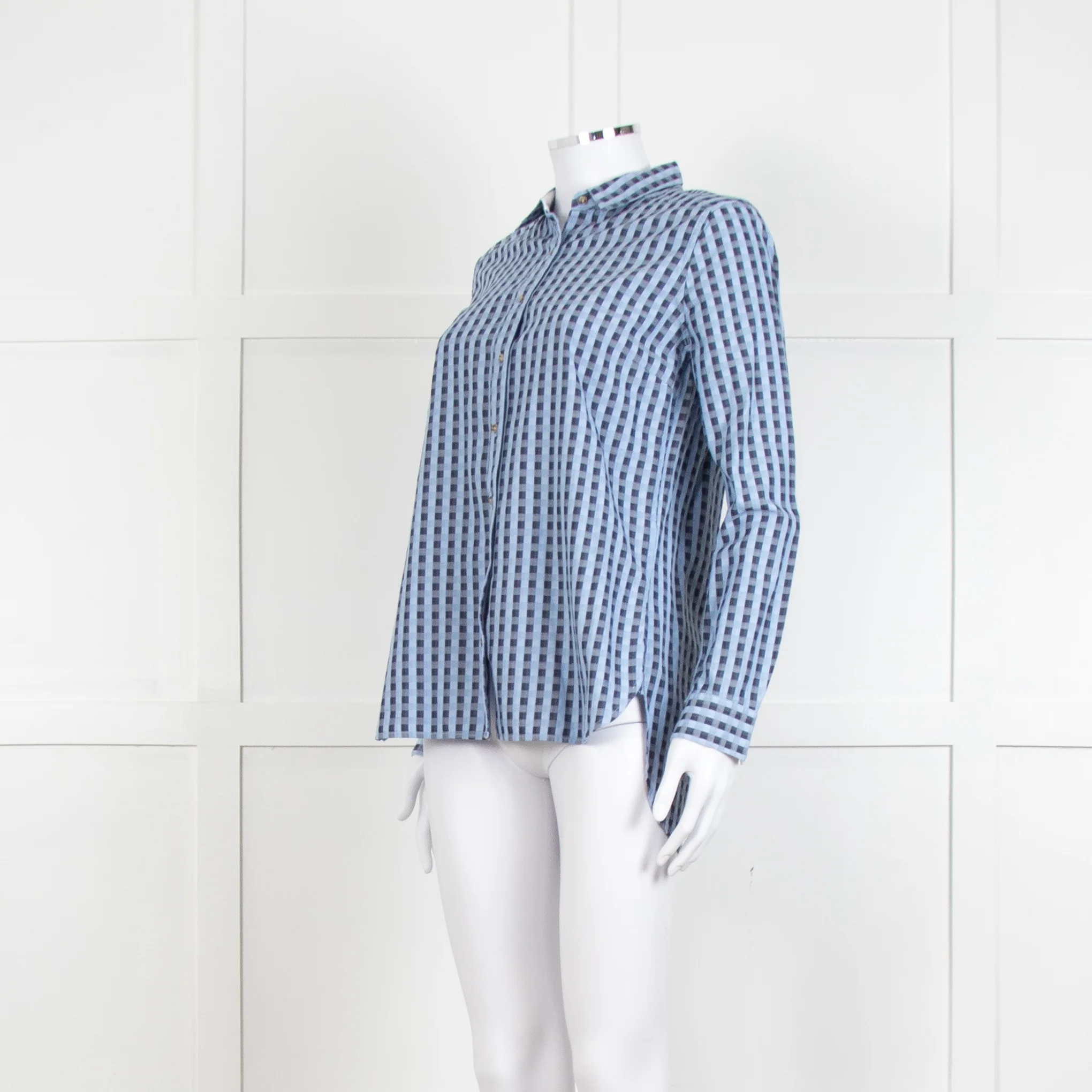 Custommade Blue Check Cotton Shirt - Image 8