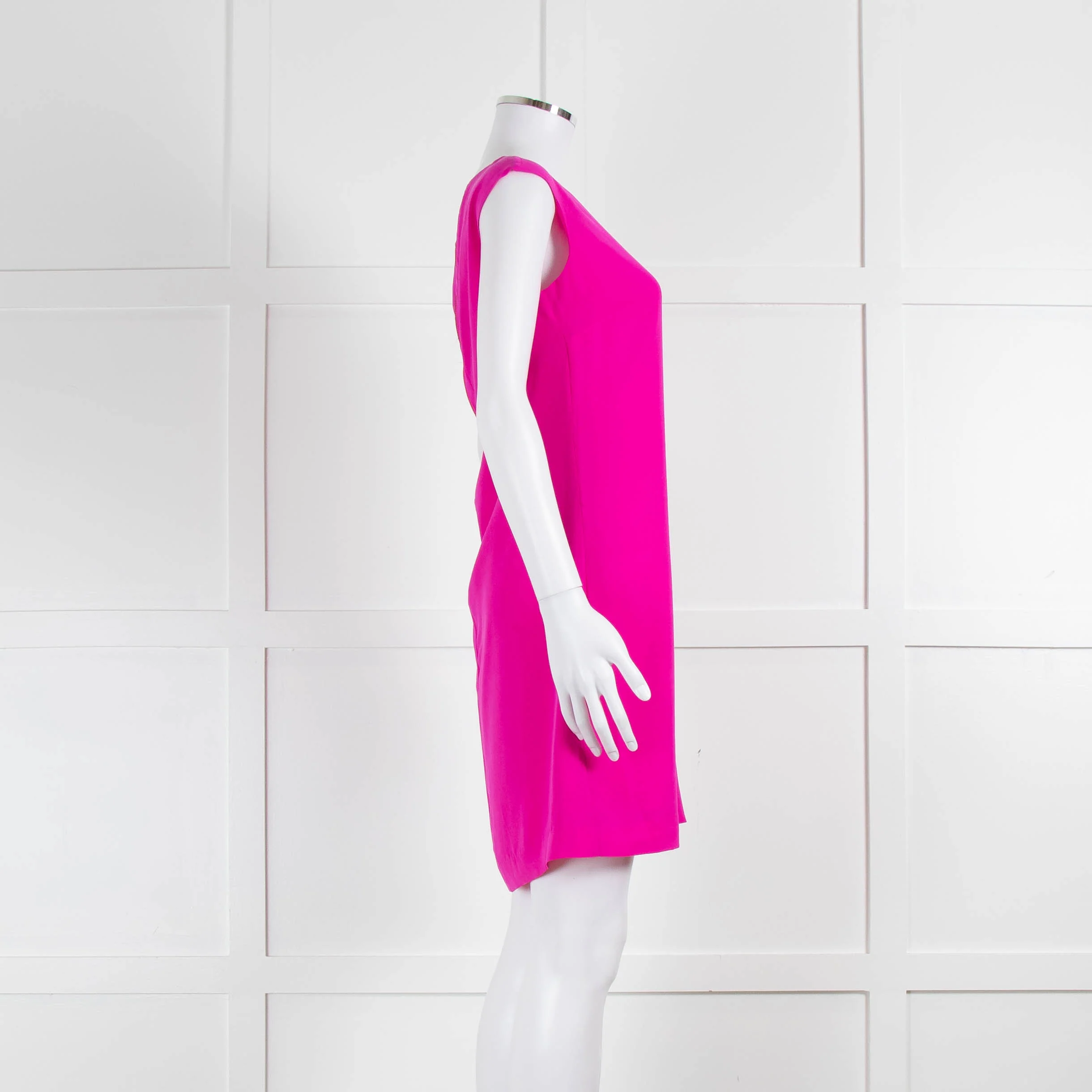 Cynthia Rowley Hot Pink Silk Sleeveless Short Shift Dress - Image 3
