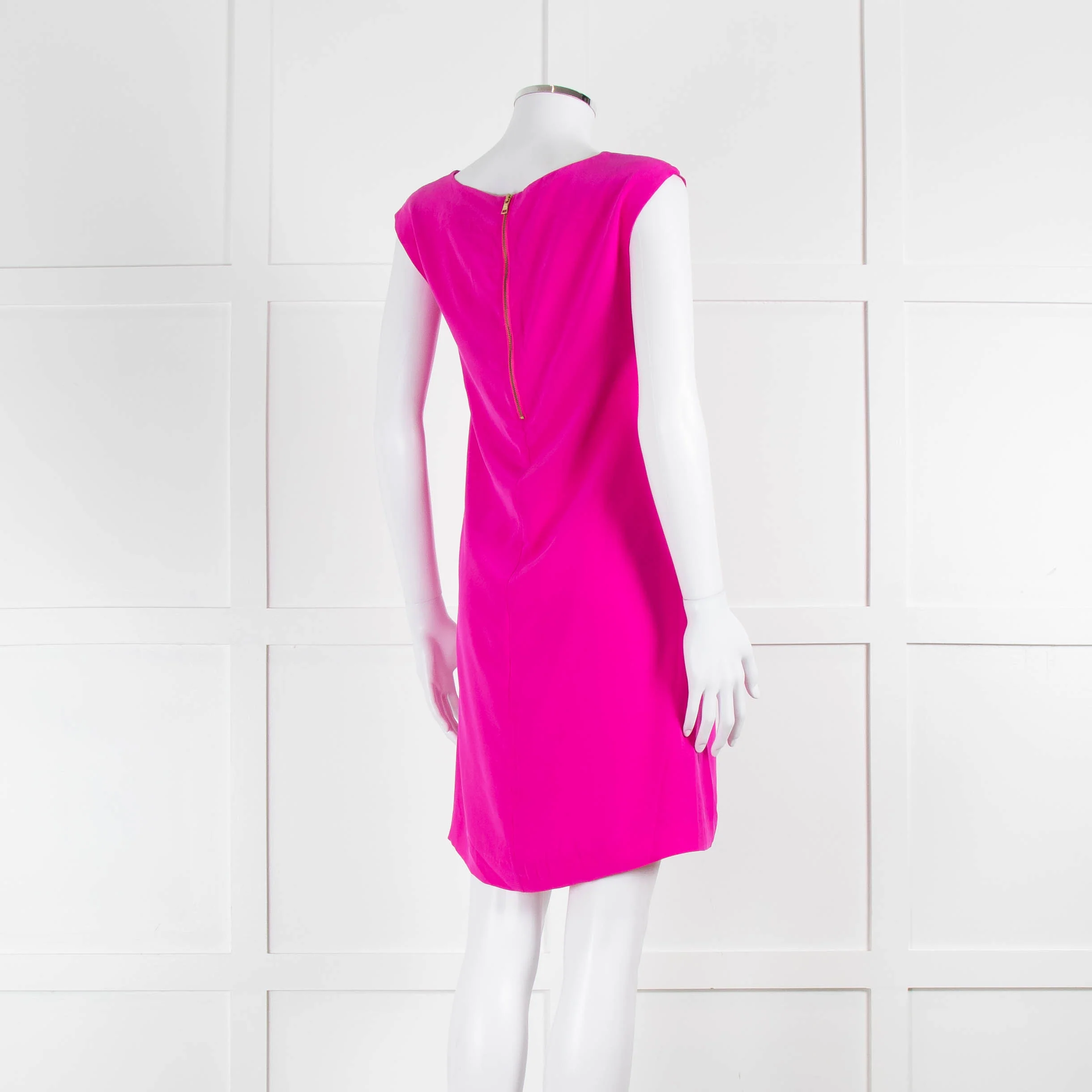 Cynthia Rowley Hot Pink Silk Sleeveless Short Shift Dress - Image 4