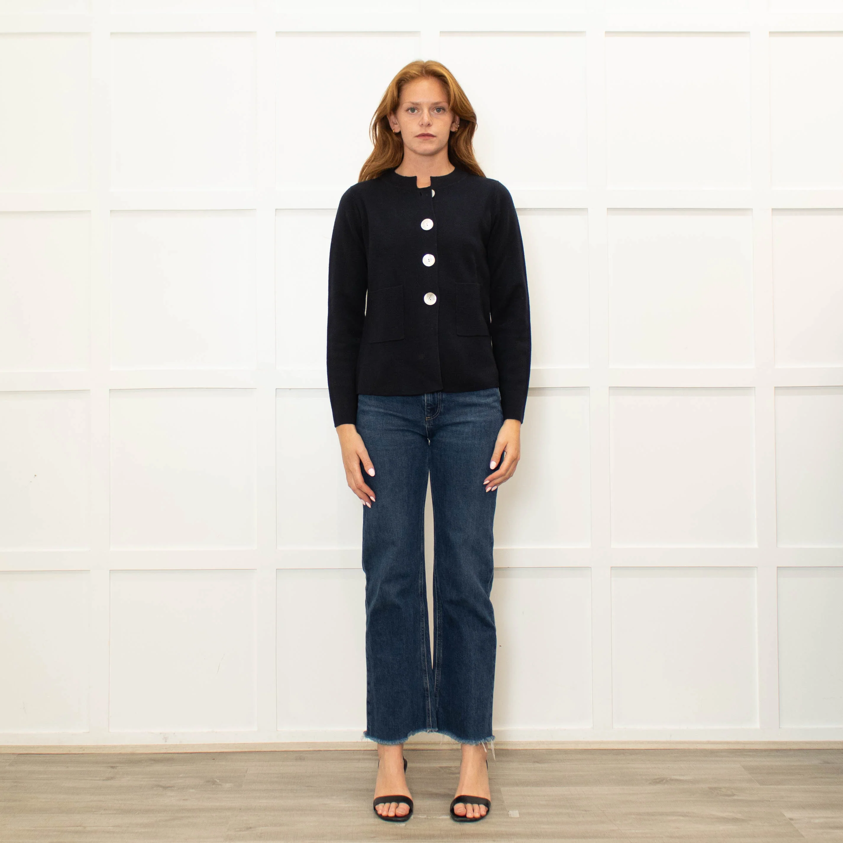 Daniel & Mayer Navy Short Cardigan Mother Of Pearl Buttons