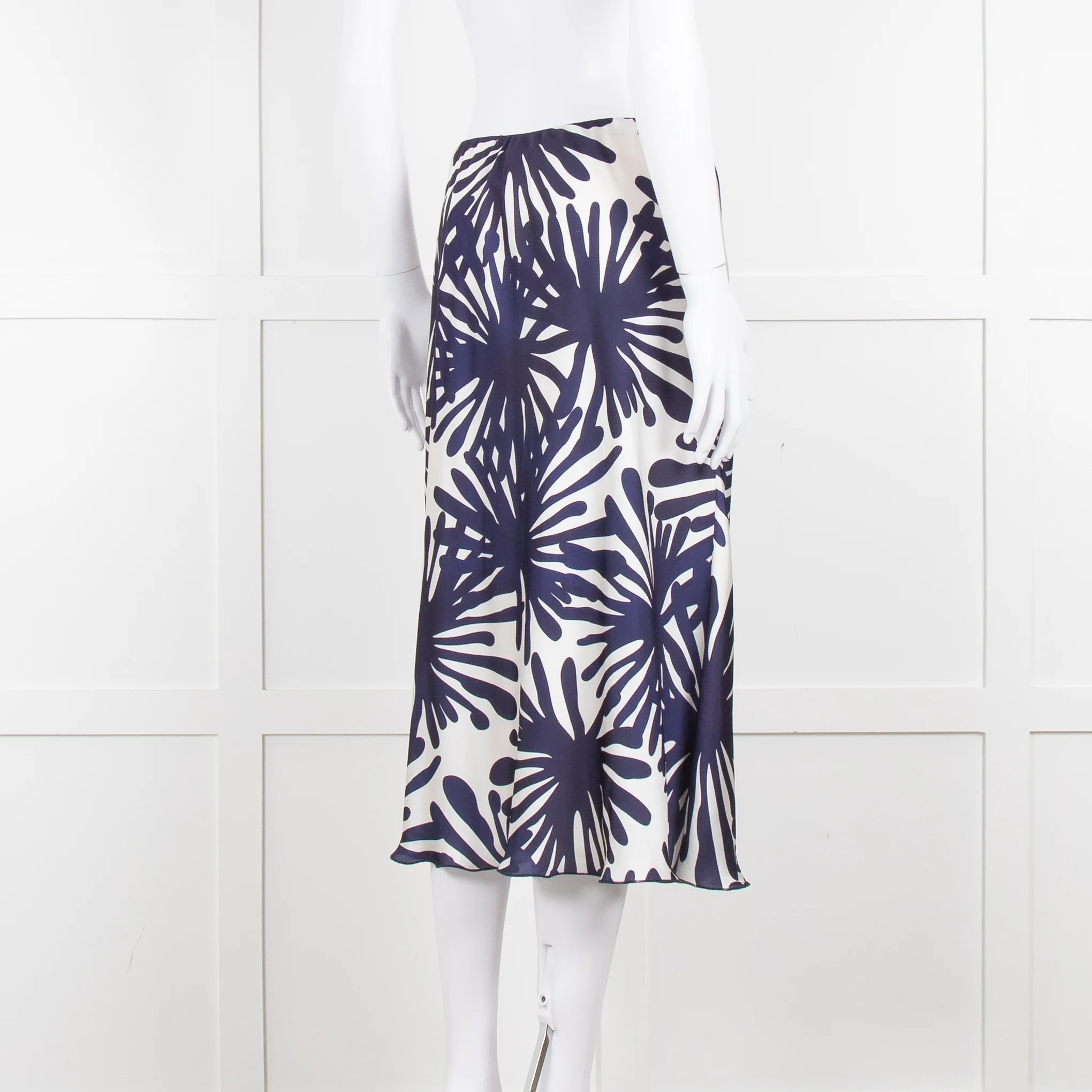 Daniel & Mayer White Navy Print Slip Skirt - Image 4