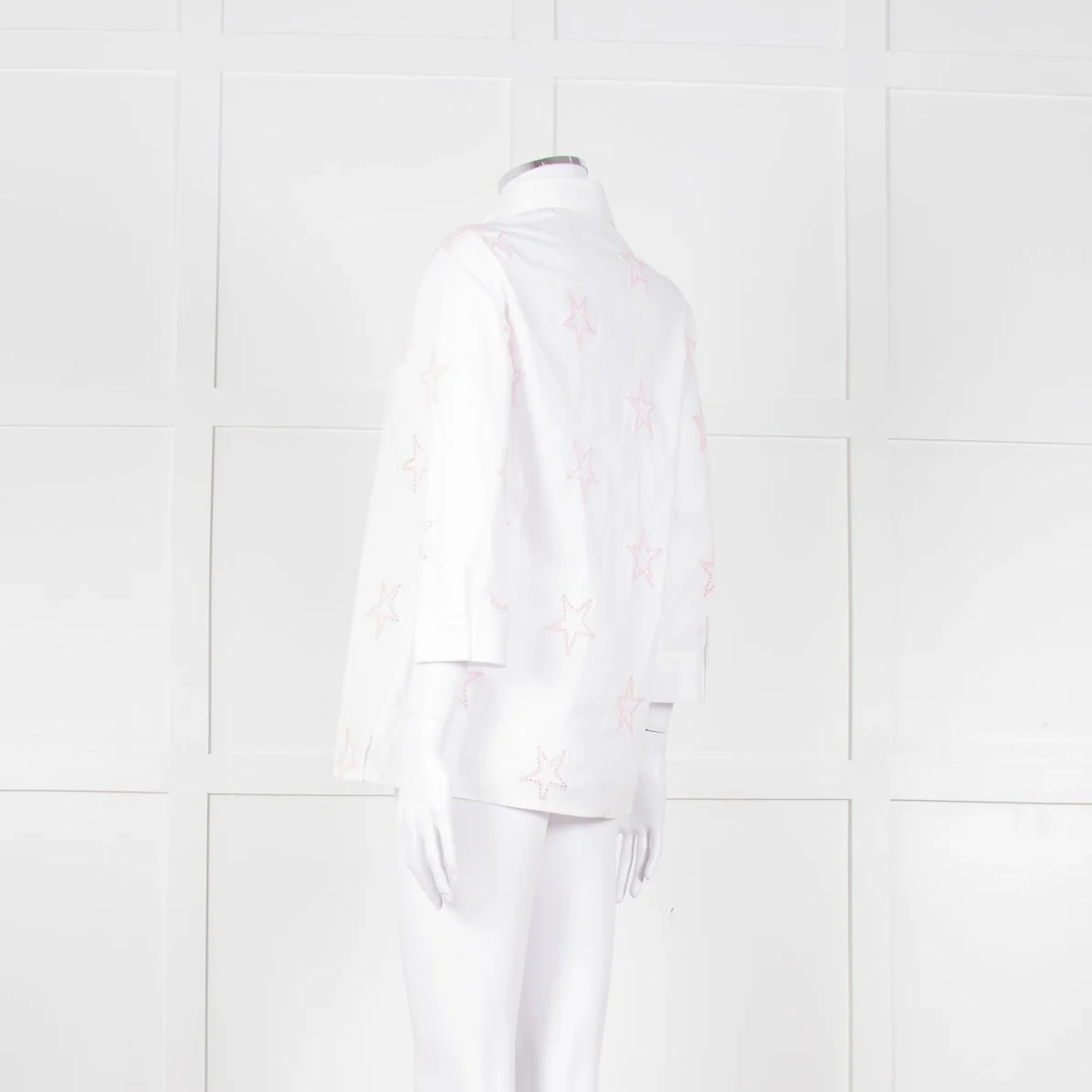 Daniel & Mayer White Pink Star Embroidered Shirt - Image 6