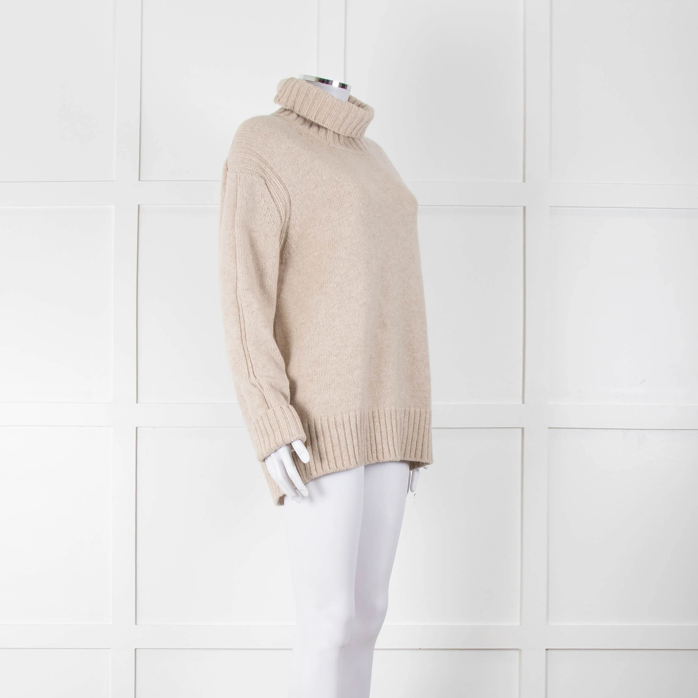 &Daughter Beige Wool Roll Neck Jumper - Image 2