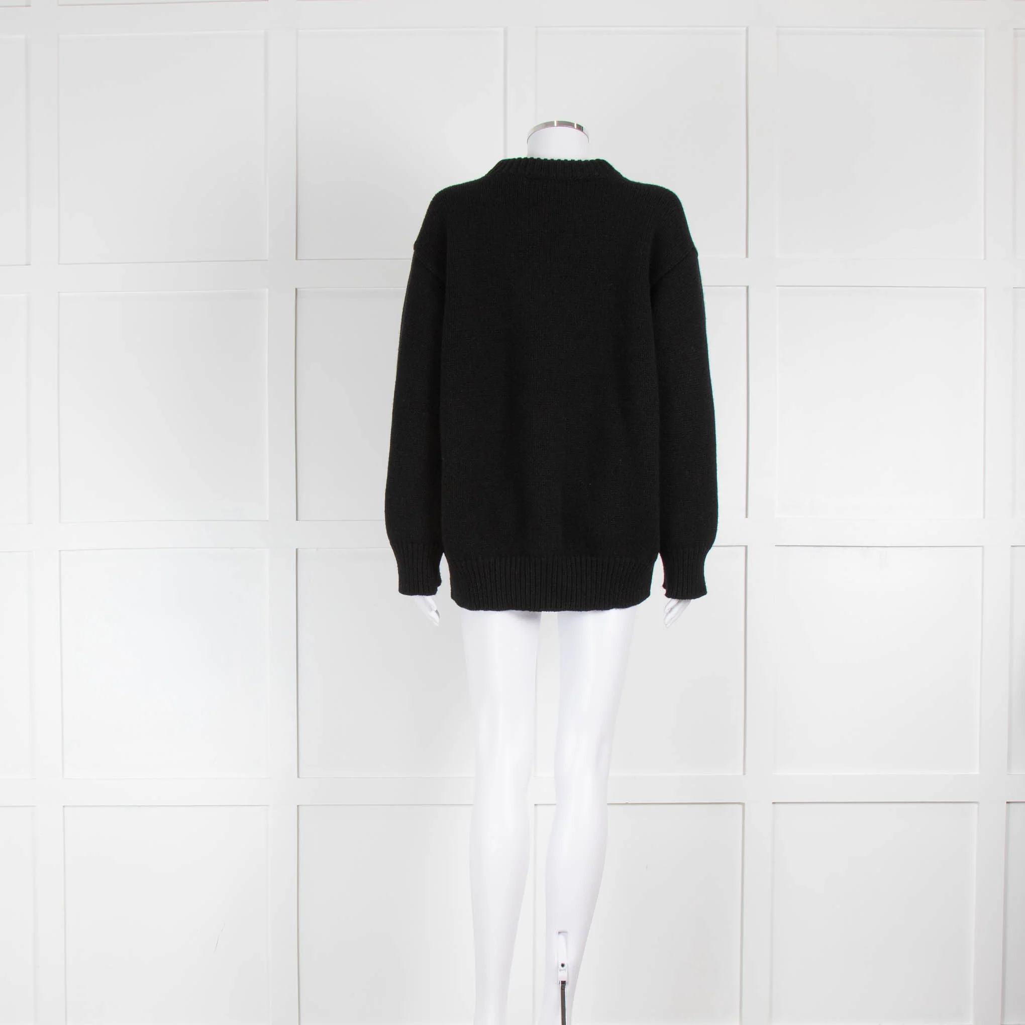 &DAUGHTER Caragh Chunky Slouch Geelong Crewneck In Black - Image 4