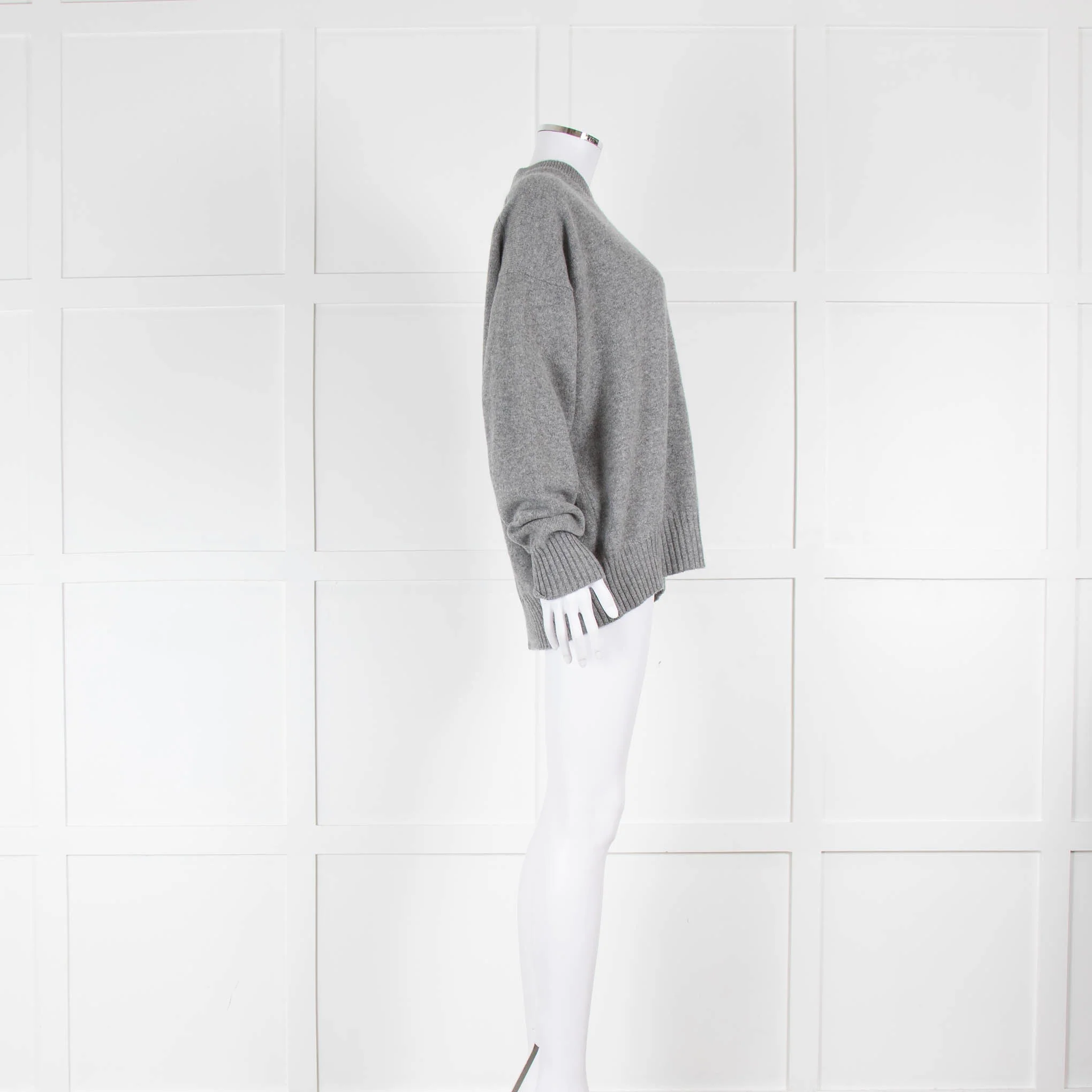 &DAUGHTER Innes Geelong Slouch Crewneck In Flannel Grey - Image 3