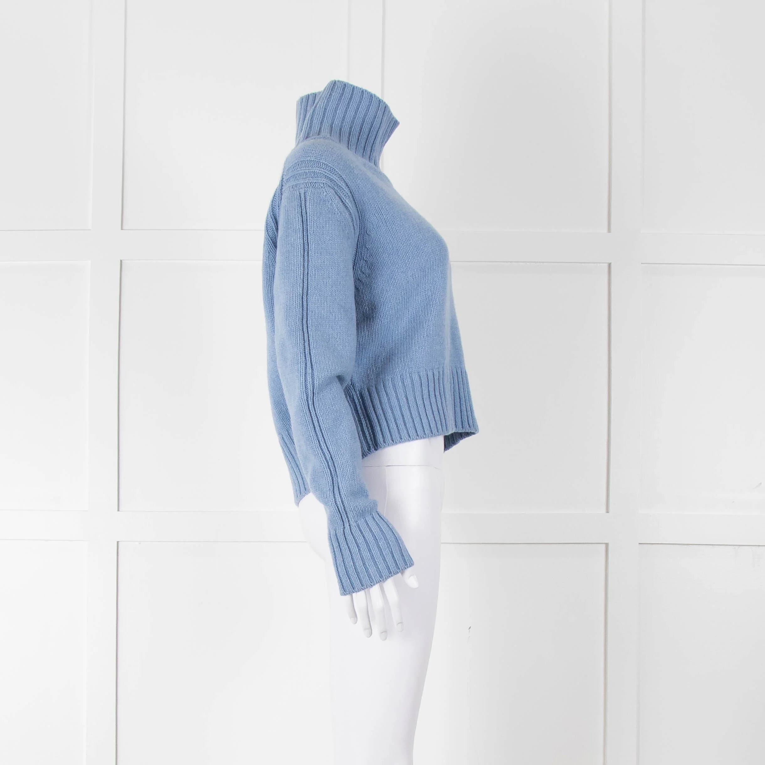 &Daughter Pale Blue Cropped Wool Jumper - Image 3