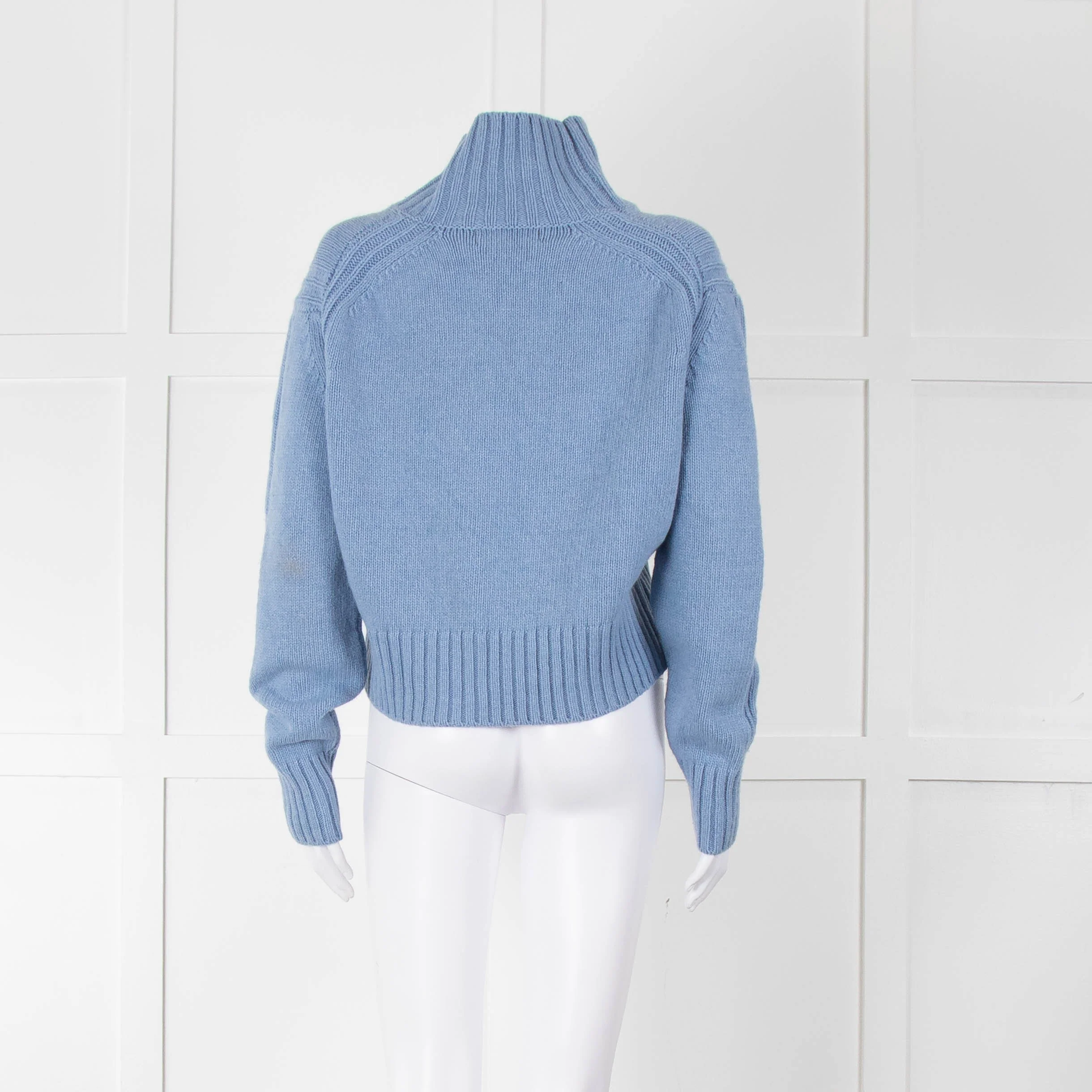 &Daughter Pale Blue Cropped Wool Jumper - Image 5