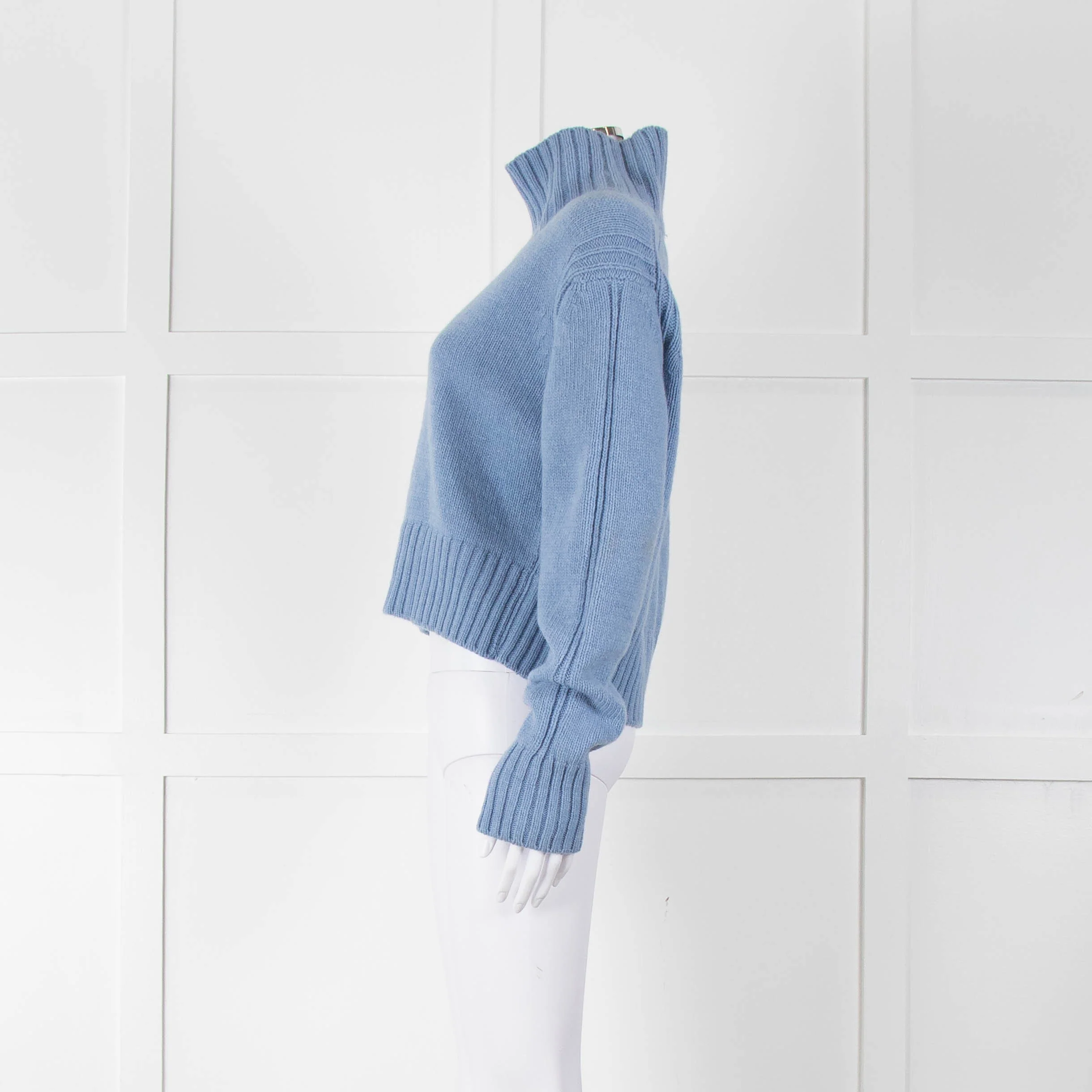 &Daughter Pale Blue Cropped Wool Jumper - Image 7