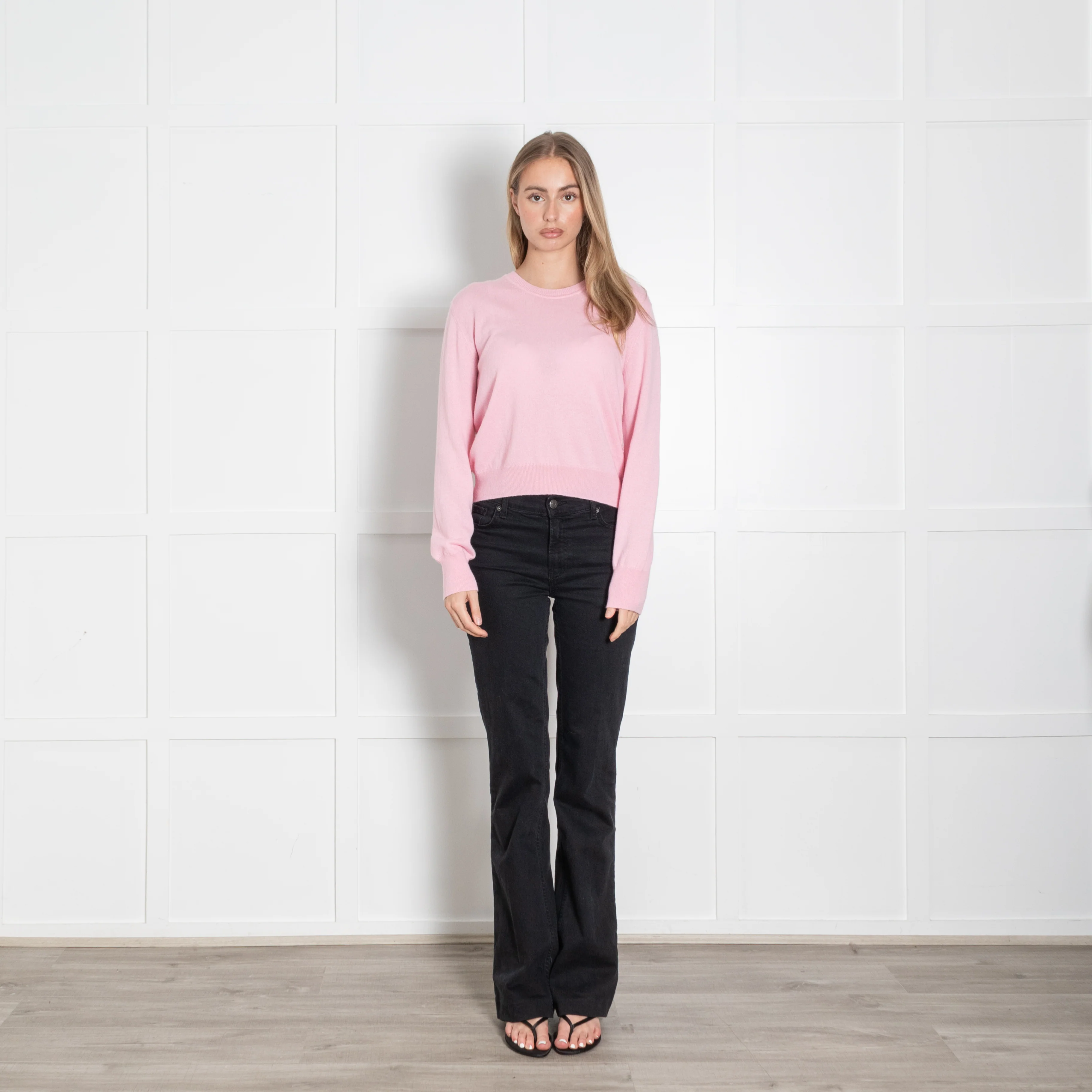 &Daughter Pink Round Neck Wool Jumper